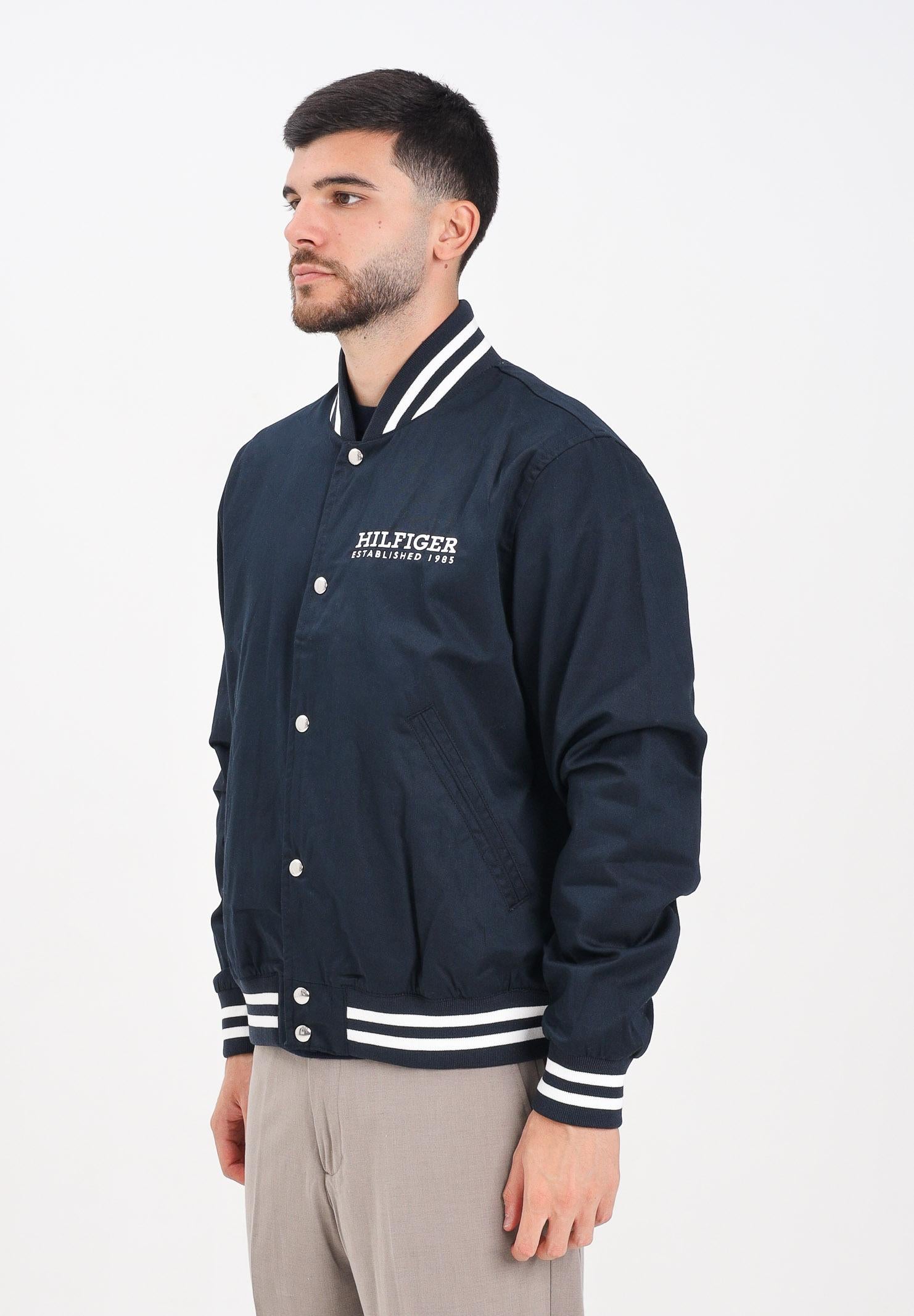 TOMMY HILFIGER Bomber Americana Varsity blu da uomo MW0MW40647DW5 . TOMMY HILFIGER
