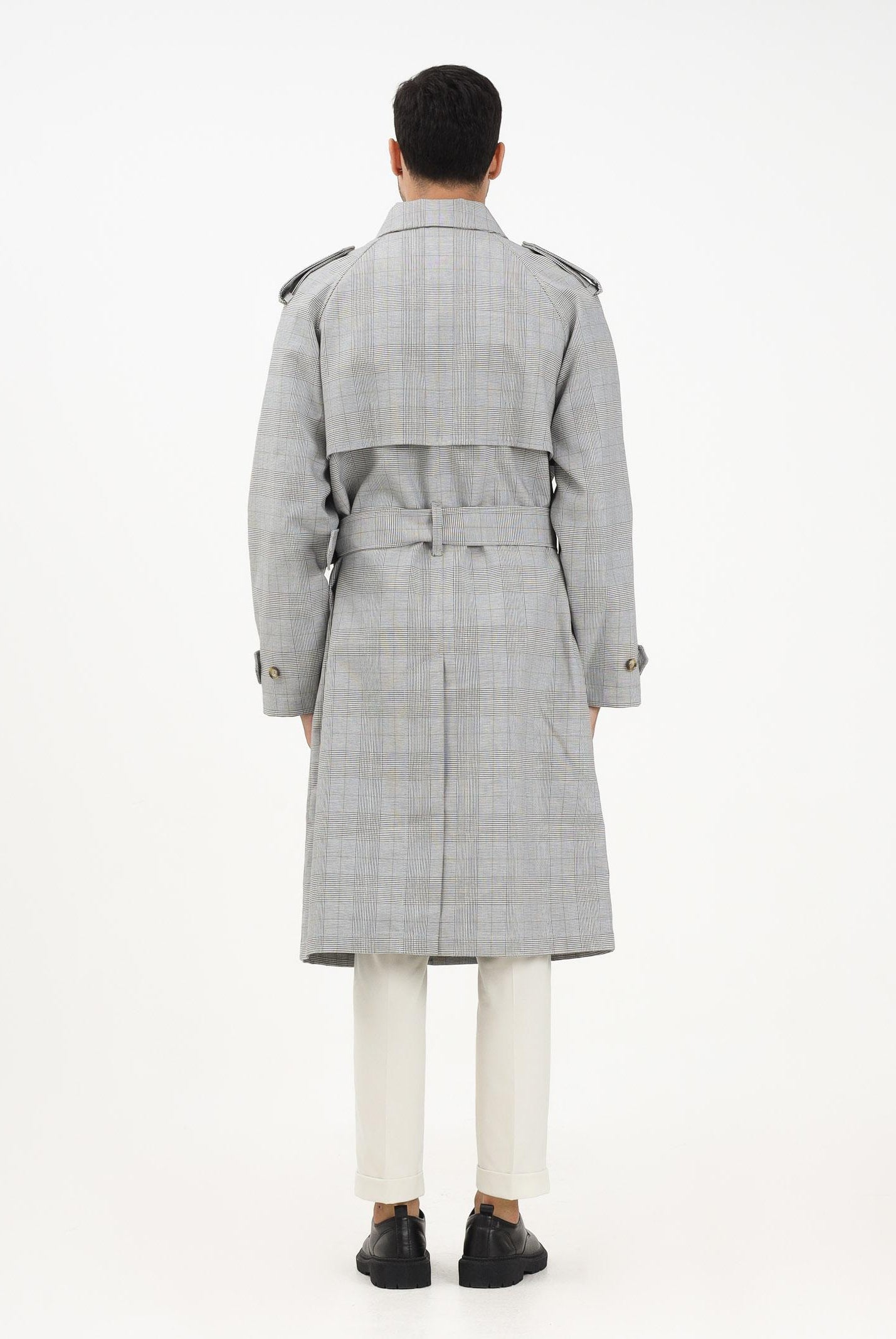 LACOSTE Trench a quadri bianco, nero e verde da uomo BH5521 6PK LACOSTE