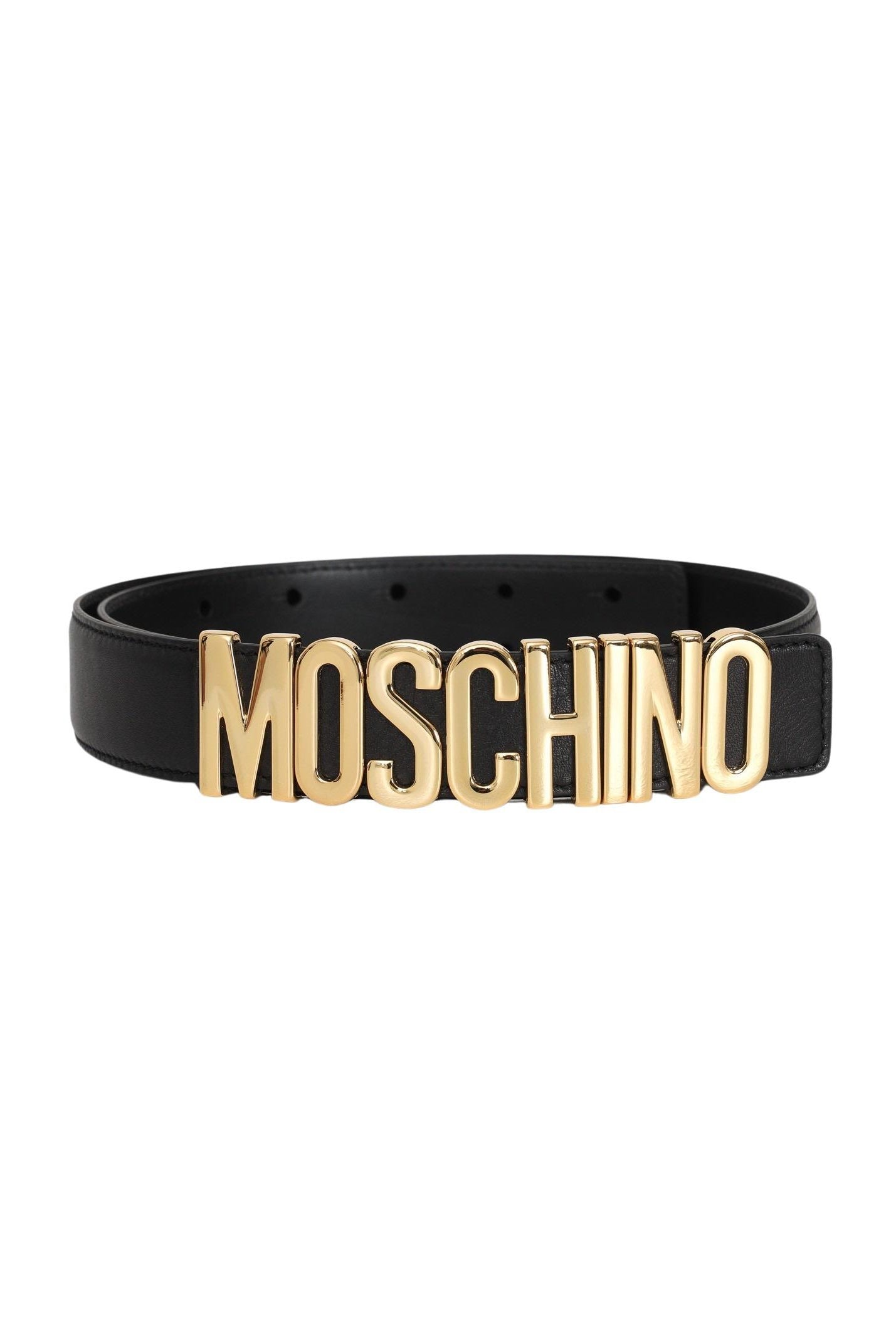Cintura nera per uomo e donna con fibbia logata 80128001 A3555 MOSCHINO