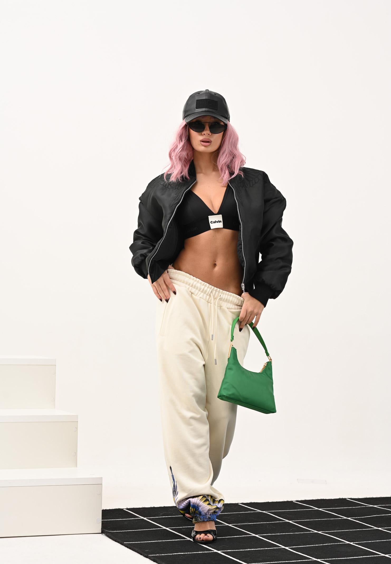 CALVIN KLEIN Borsa a spalla verde da donna con logo LV04K3219G 0K6 CALVIN KLEIN