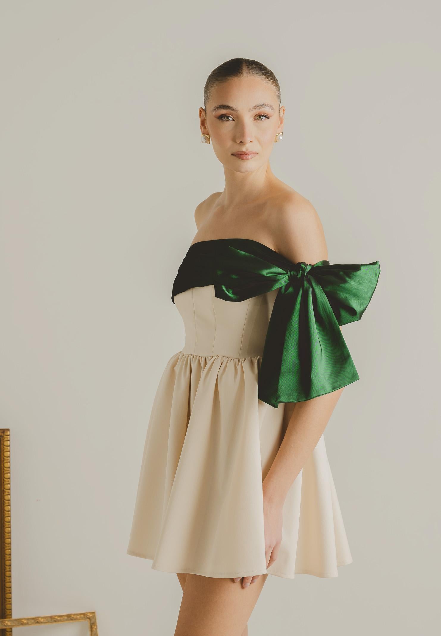 SANTAS Abito corto GRÂCE panna da donna PV2617 PAVE SANTAS