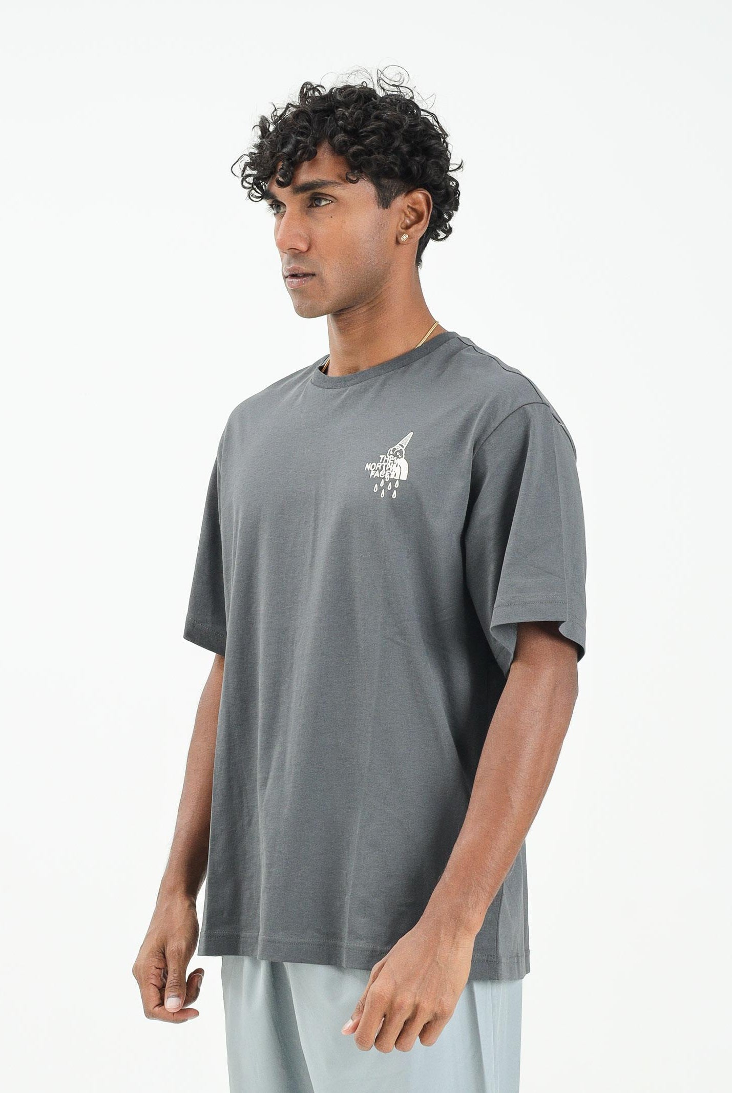 THE NORTH FACE T-shirt a manica corta Powder Days Relaxed Graphic grigia da uomo NF0A8E4D0C51 THE NORTH FACE