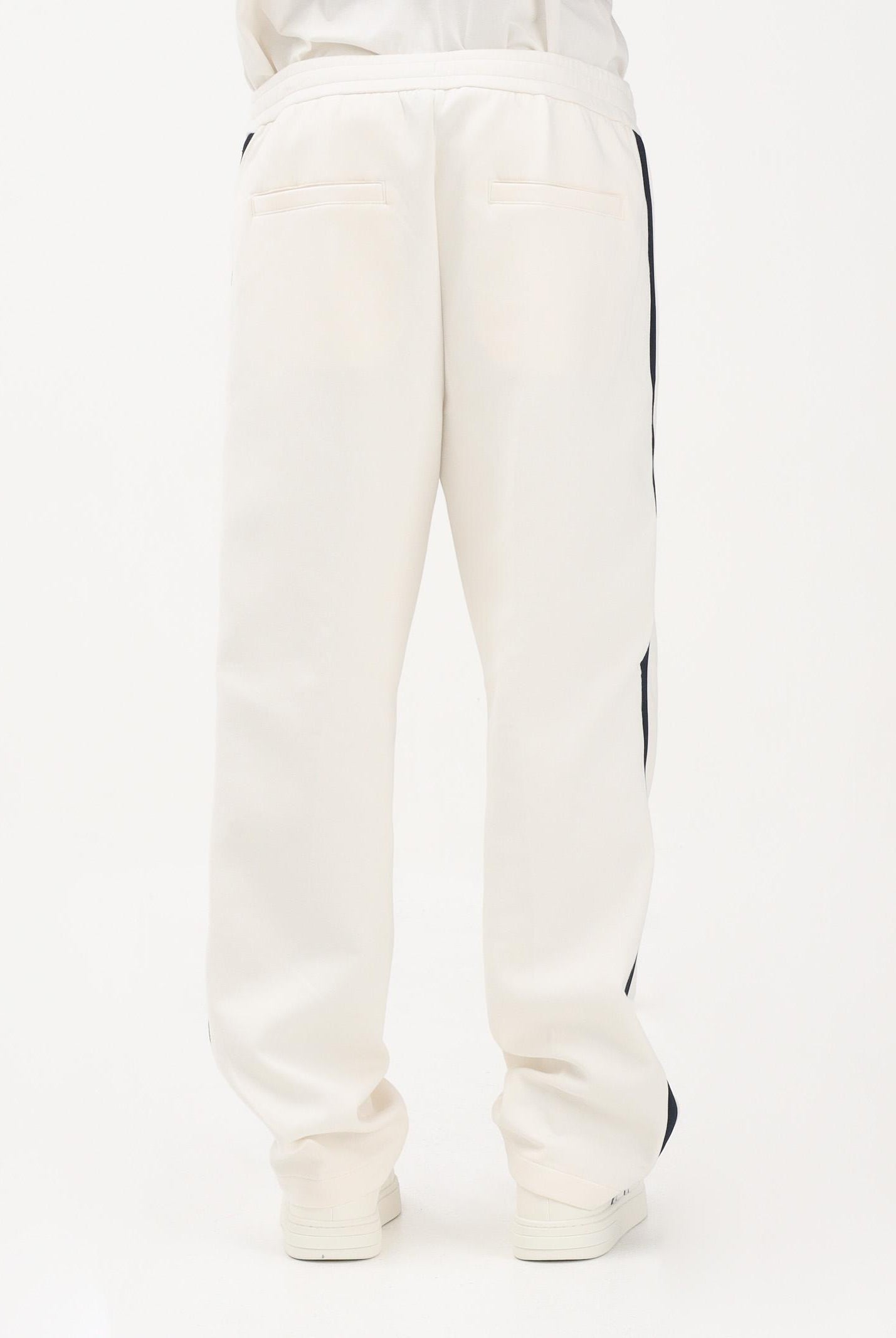 ARMANI EXCHANGE Pantalone sportivo panna da uomo con logo e bande laterali a contrasto XM002368AF13047 U1074 ARMANI EXCHANGE