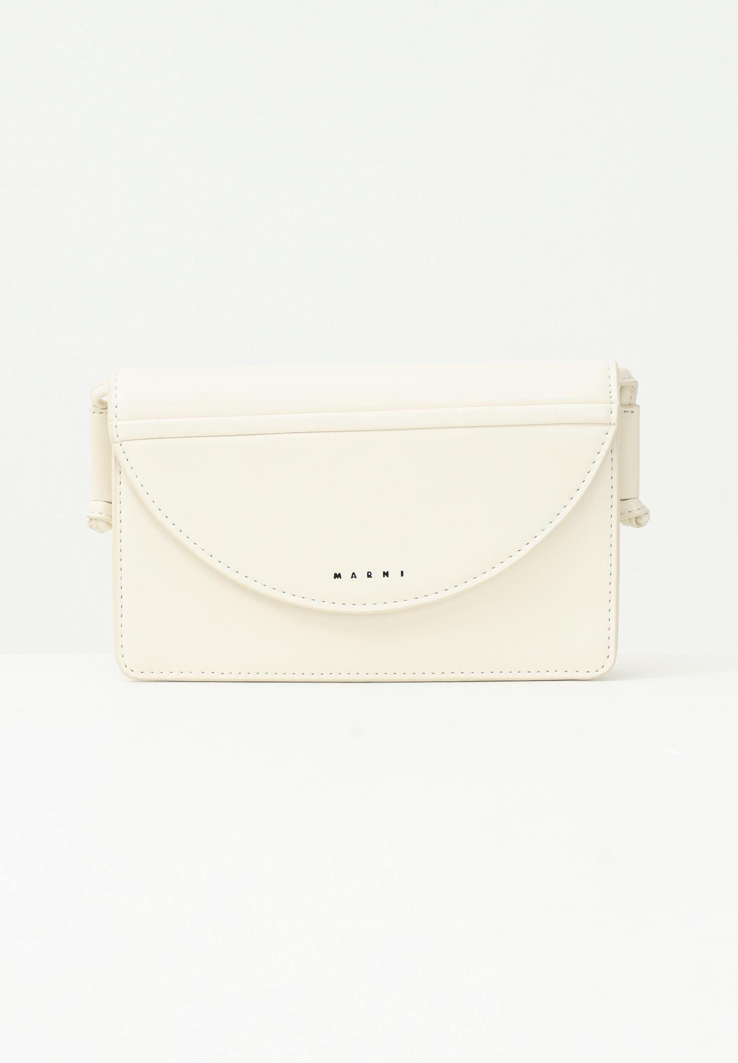 MARNI Borsa a tracolla panna da donna con logo M01256M00TK 0M221 MARNI