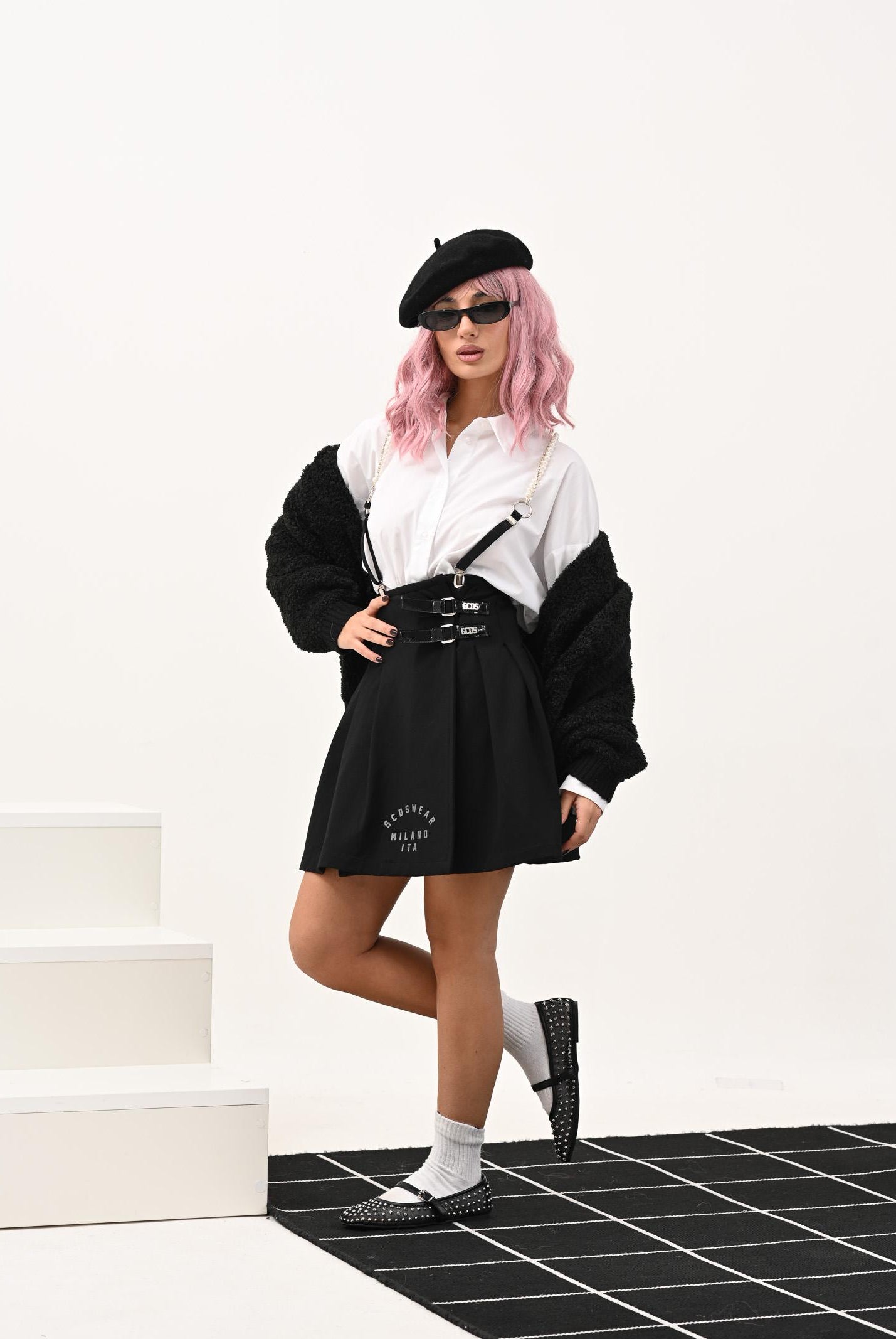 JDY Cardigan nero da donna in maglia bouclé 15337012 Black JDY