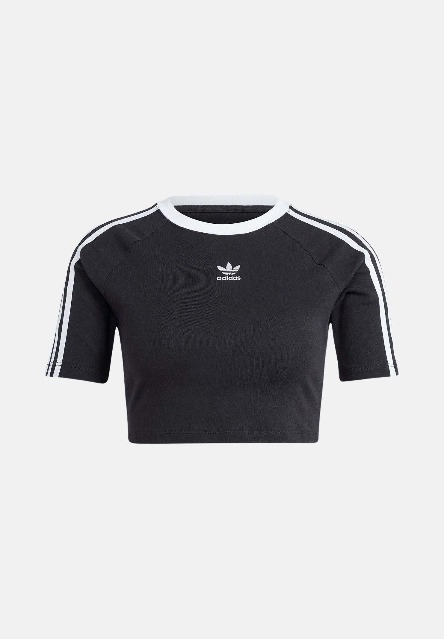 ADIDAS ORIGINALS T-shirt a manica corta 3-Stripes nera da donna IU2532 . ADIDAS ORIGINALS