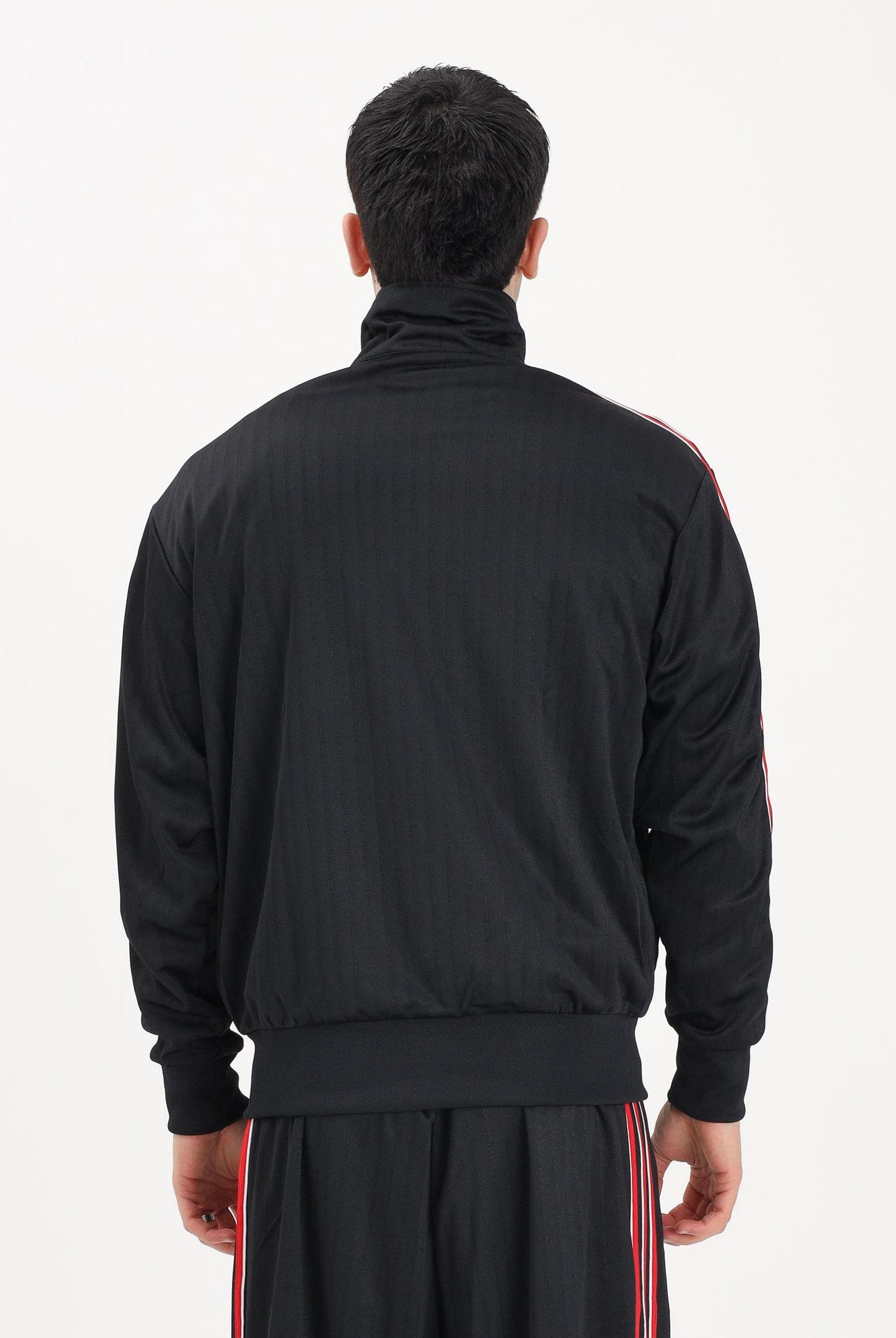 ADIDAS ORIGINALS Felpa con zip FIREBIRD LOOSE PINSTRIPES nera da uomo KD6292 . ADIDAS ORIGINALS