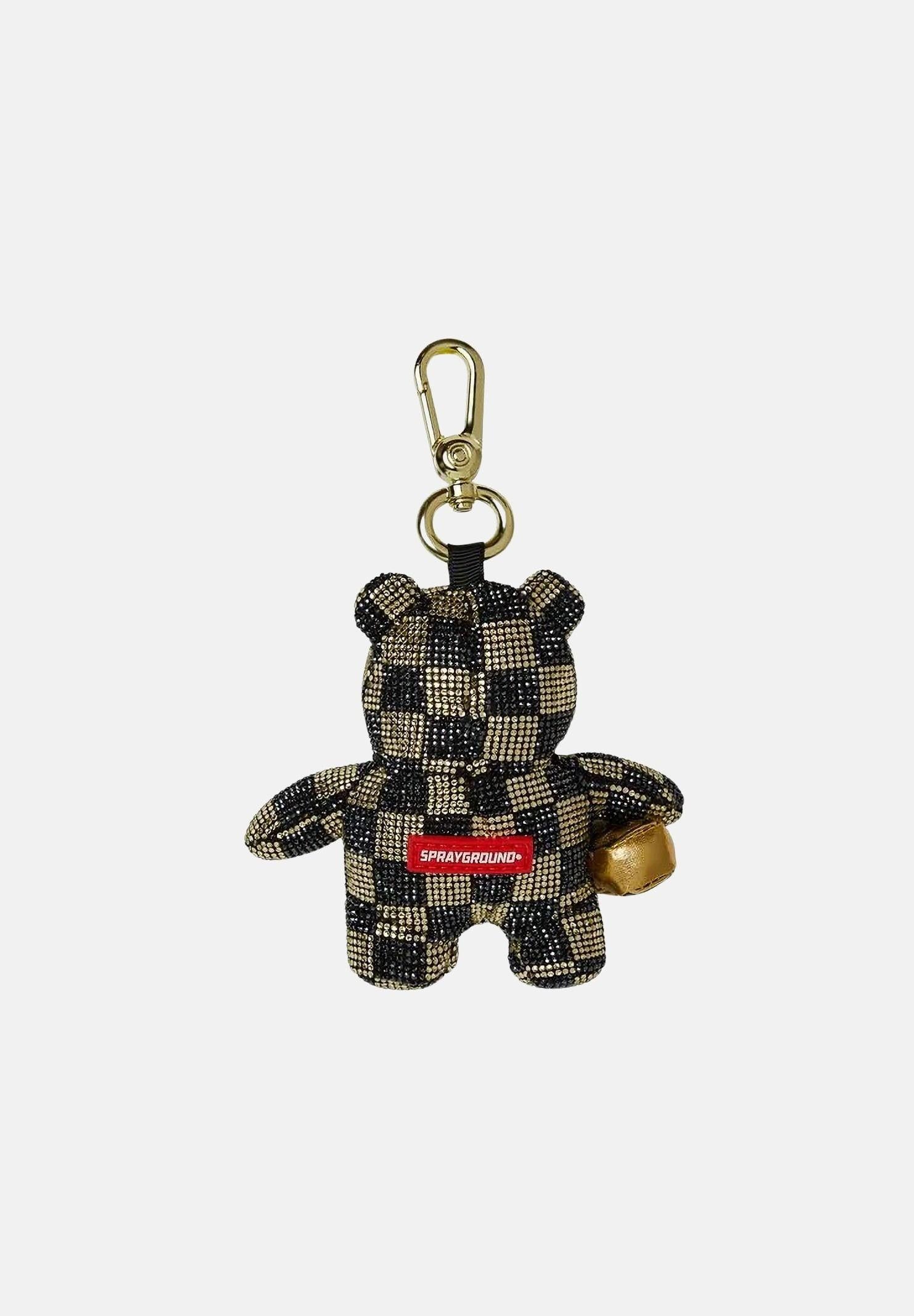 SPRAYGROUND Ciondolo GOLD AND DANGEROUS BEAR KEYCHAIN nero e oro da donna 910K8350NSZ . SPRAYGROUND