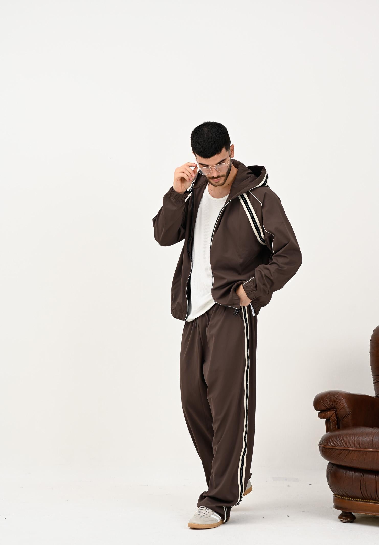 EA7 Pantalone sportivo marrone da uomo con bande logate 7M000960AF17160 U6063 EA7