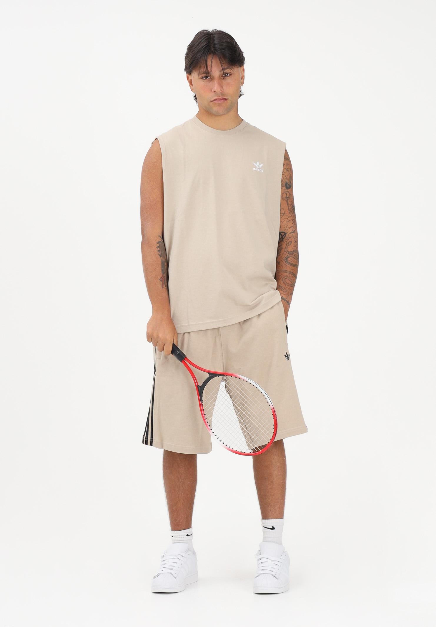 ADIDAS ORIGINALS Canotta TREFOIL ESSENTIALS beige da uomo KE3397 . ADIDAS ORIGINALS