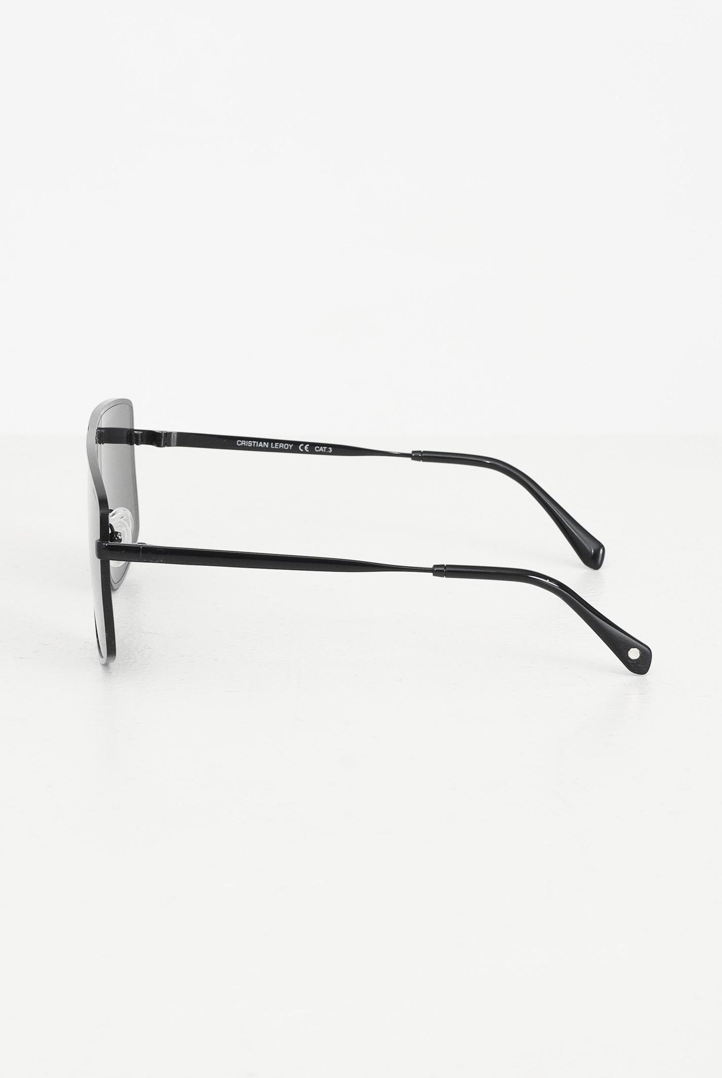 Occhiali da sole neri per uomo e donna dal design futuristico 25041 01 CRISTIAN LEROY