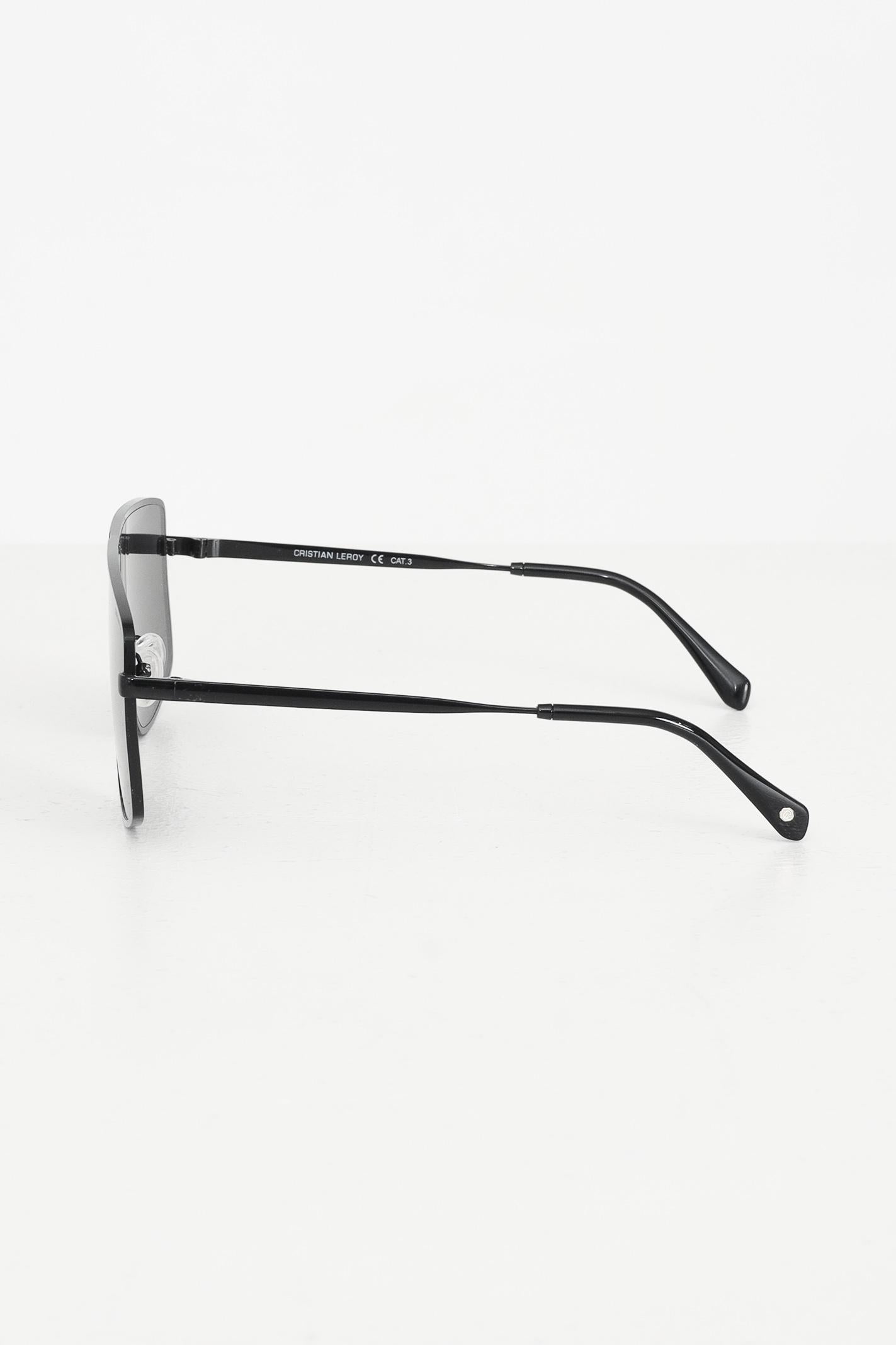 Occhiali da sole neri per uomo e donna dal design futuristico 25041 01 CRISTIAN LEROY