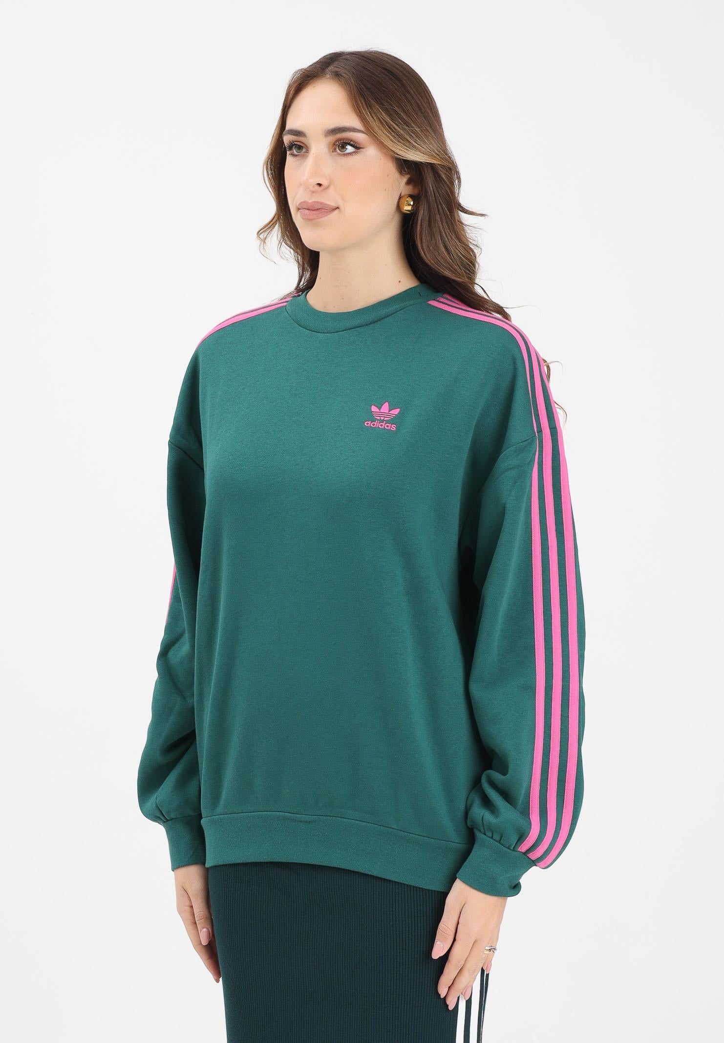 ADIDAS ORIGINALS Felpa girocollo Adicolor Oversized Crew verde da donna KA0468 ADIDAS ORIGINALS