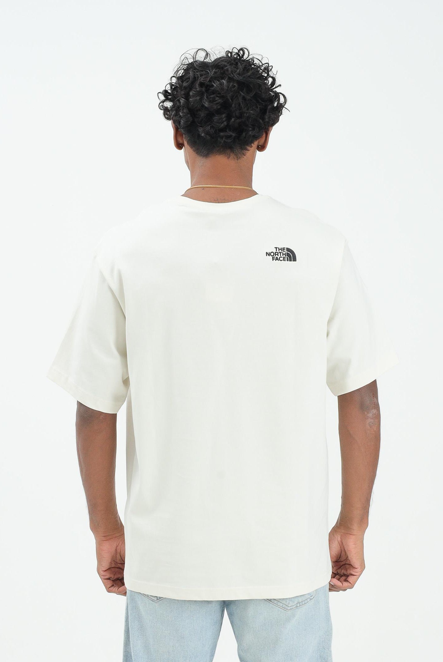 THE NORTH FACE T-shirt a manica corta Icon Mountain Jacket Relaxed panna da uomo NF0A8EU7QLI1 THE NORTH FACE