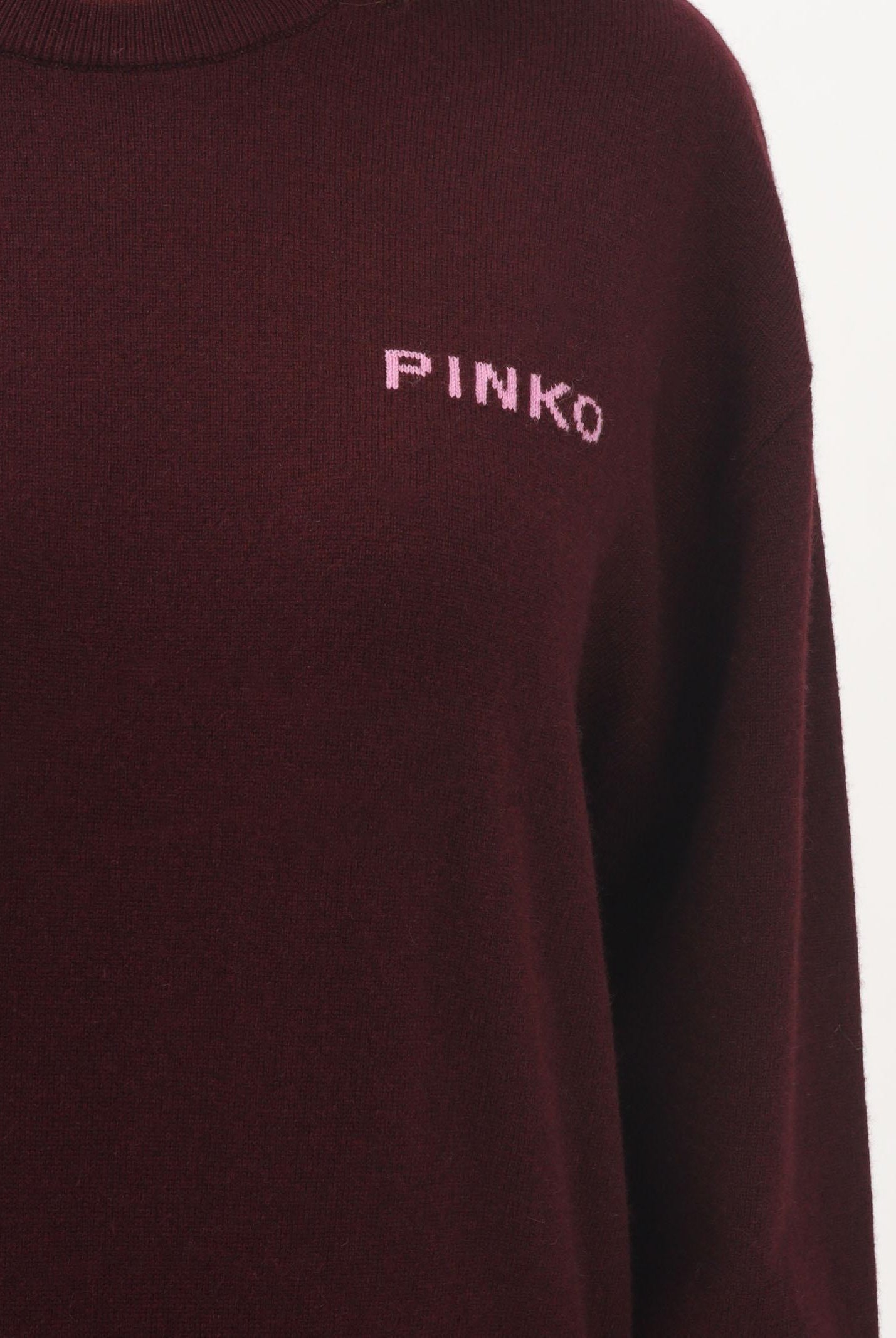 PINKO Maglioncino girocollo vino da donna con maxi logo 105561A2SI YND PINKO
