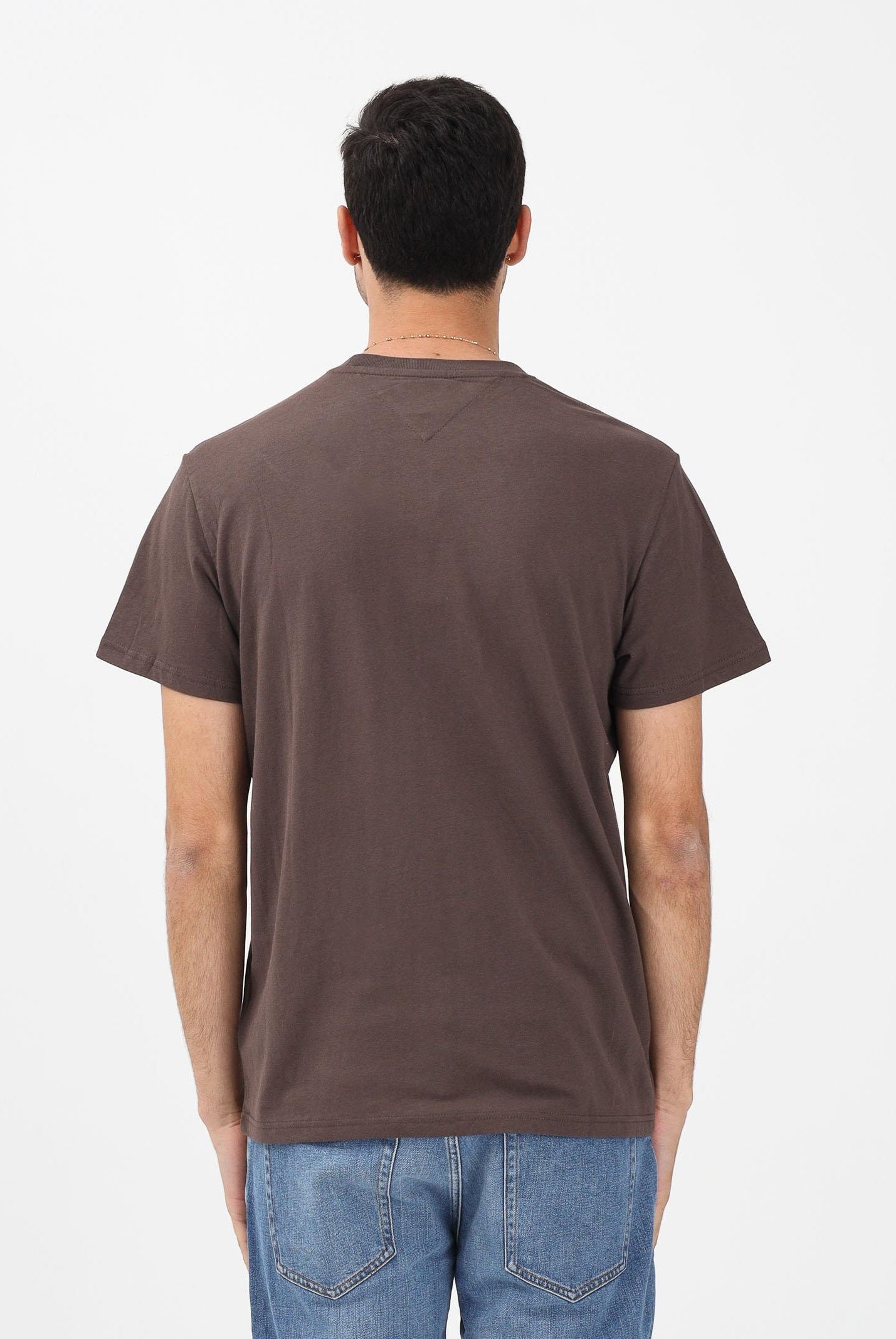 TOMMY JEANS T-shirt a manica corta marrone da uomo con logo DM0DM21780 GW1 TOMMY JEANS