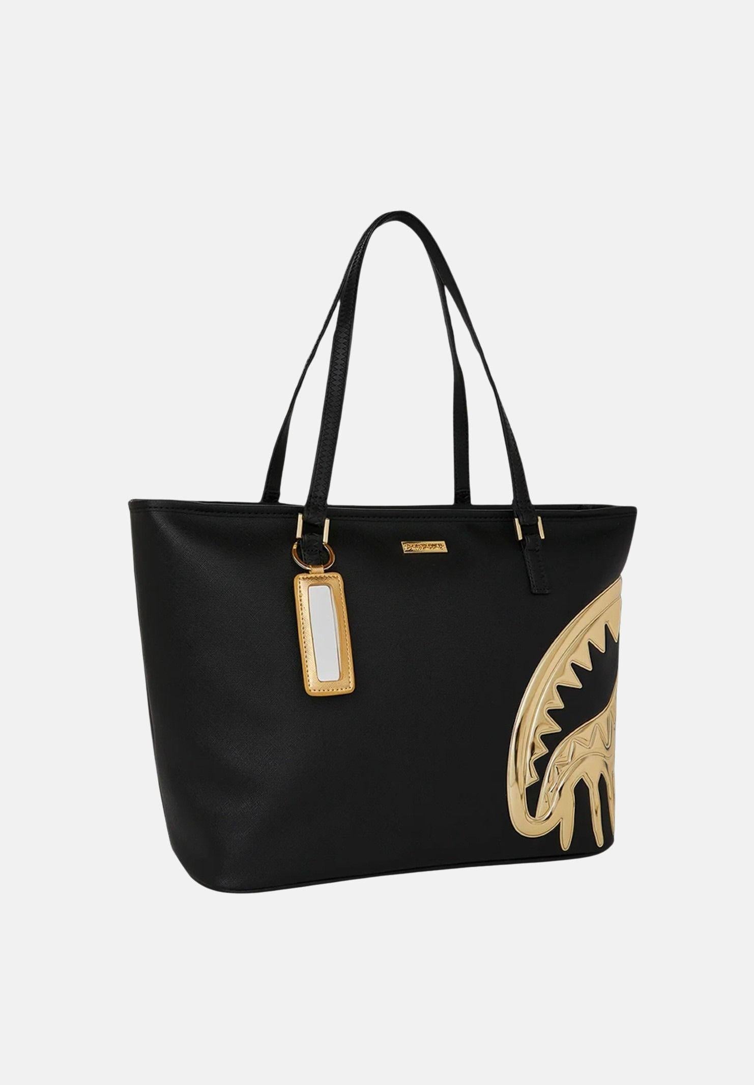 SPRAYGROUND Shopper GOLD AND DANGEROUS TOTE nera e oro da donna 910T8354NSZ . SPRAYGROUND