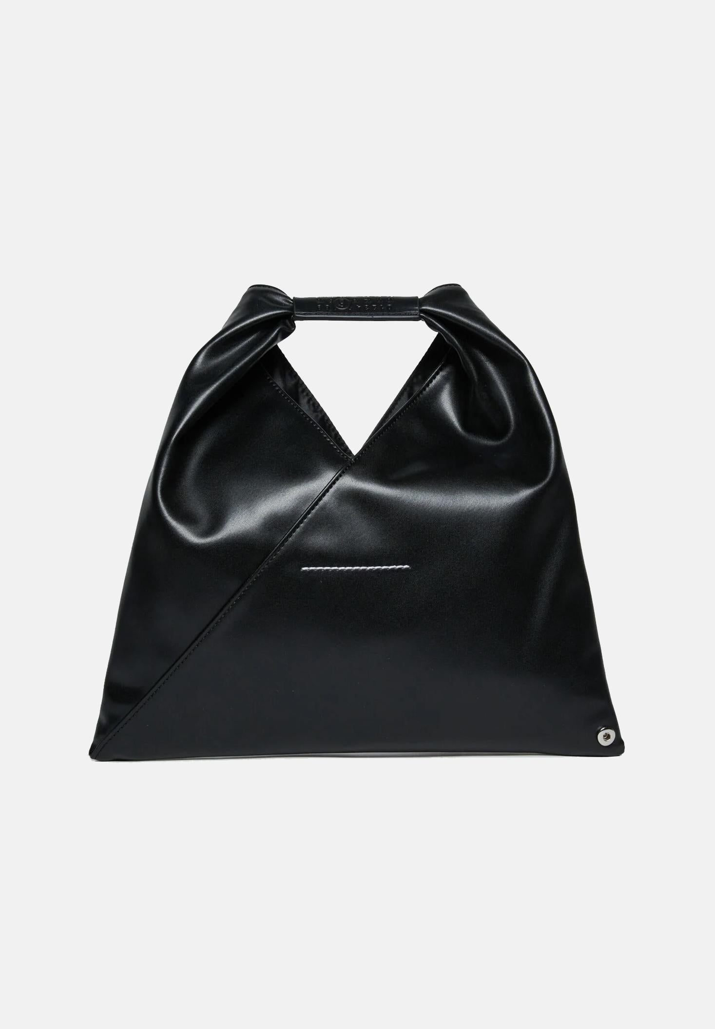 MAISON MARGIELA Borsa a mano Japanese Mini in tessuto spalmato nero da donna M60606P4313 T8013 MAISON MARGIELA
