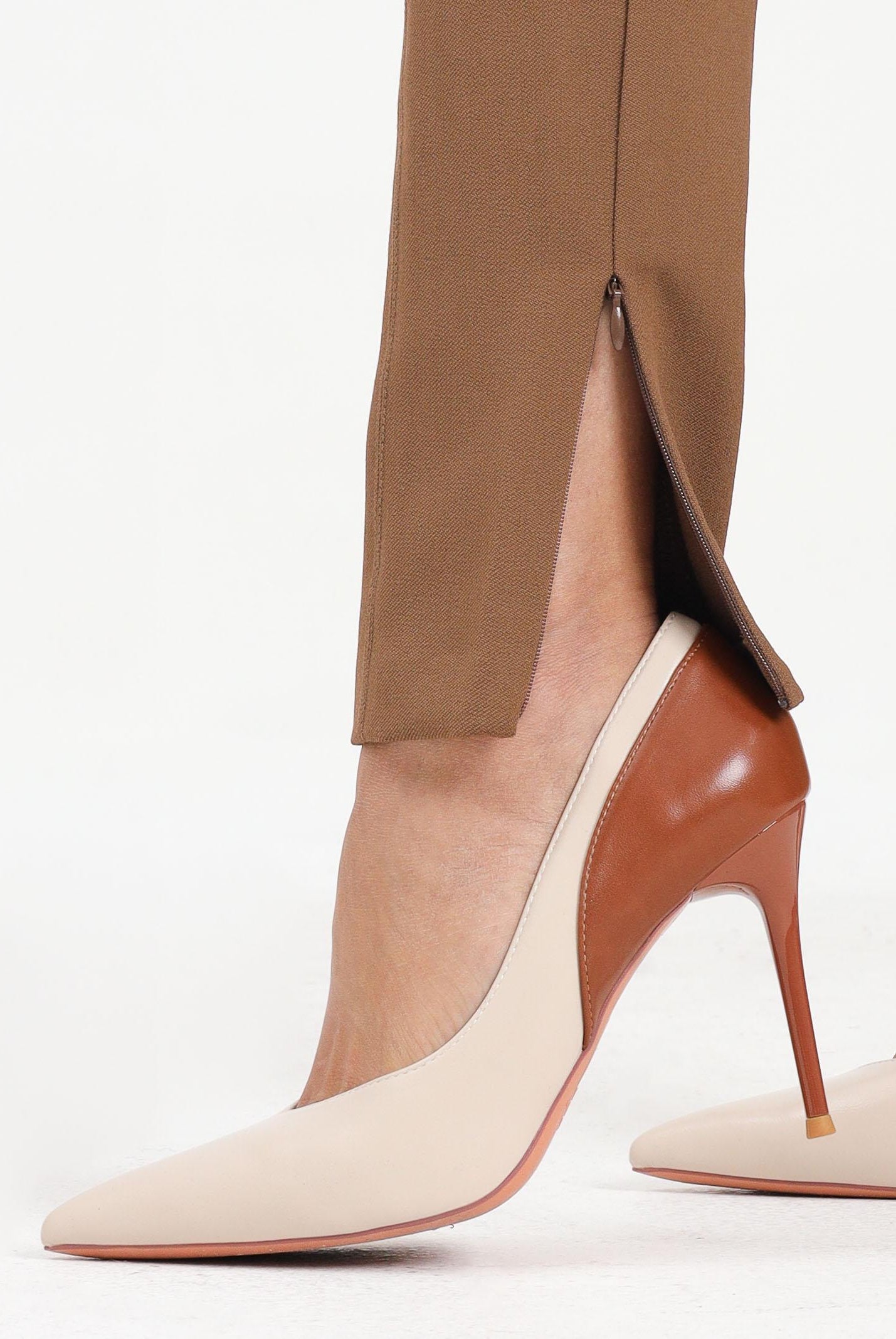 PINKO Pantalone elegante cammello da donna con fondo regolabile 105600A2QV M20 PINKO