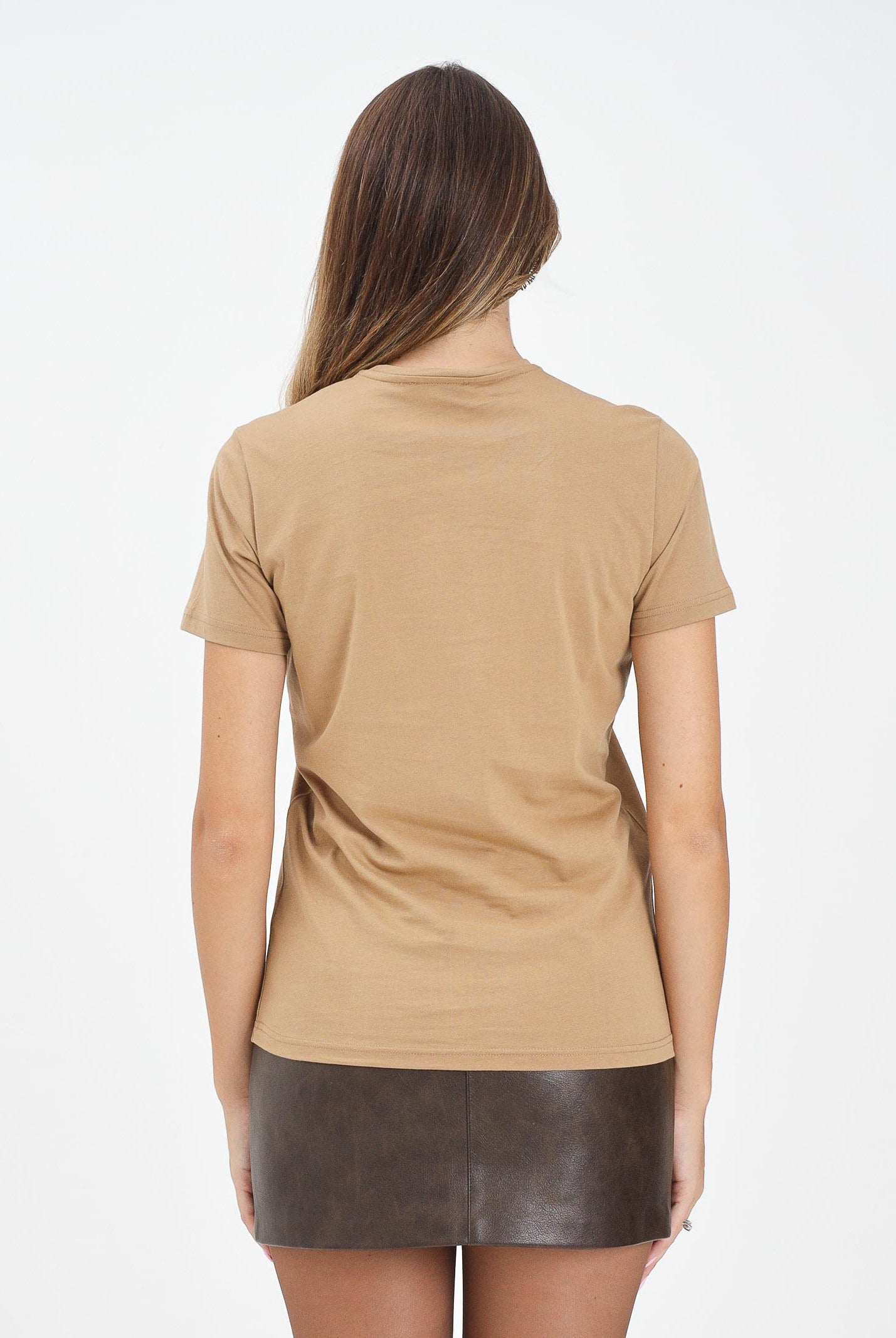 DSQUARED2 T-shirt a manica corta beige per donna, ragazzi e bambini con logo DQ2988D0015 DQ721 DSQUARED2