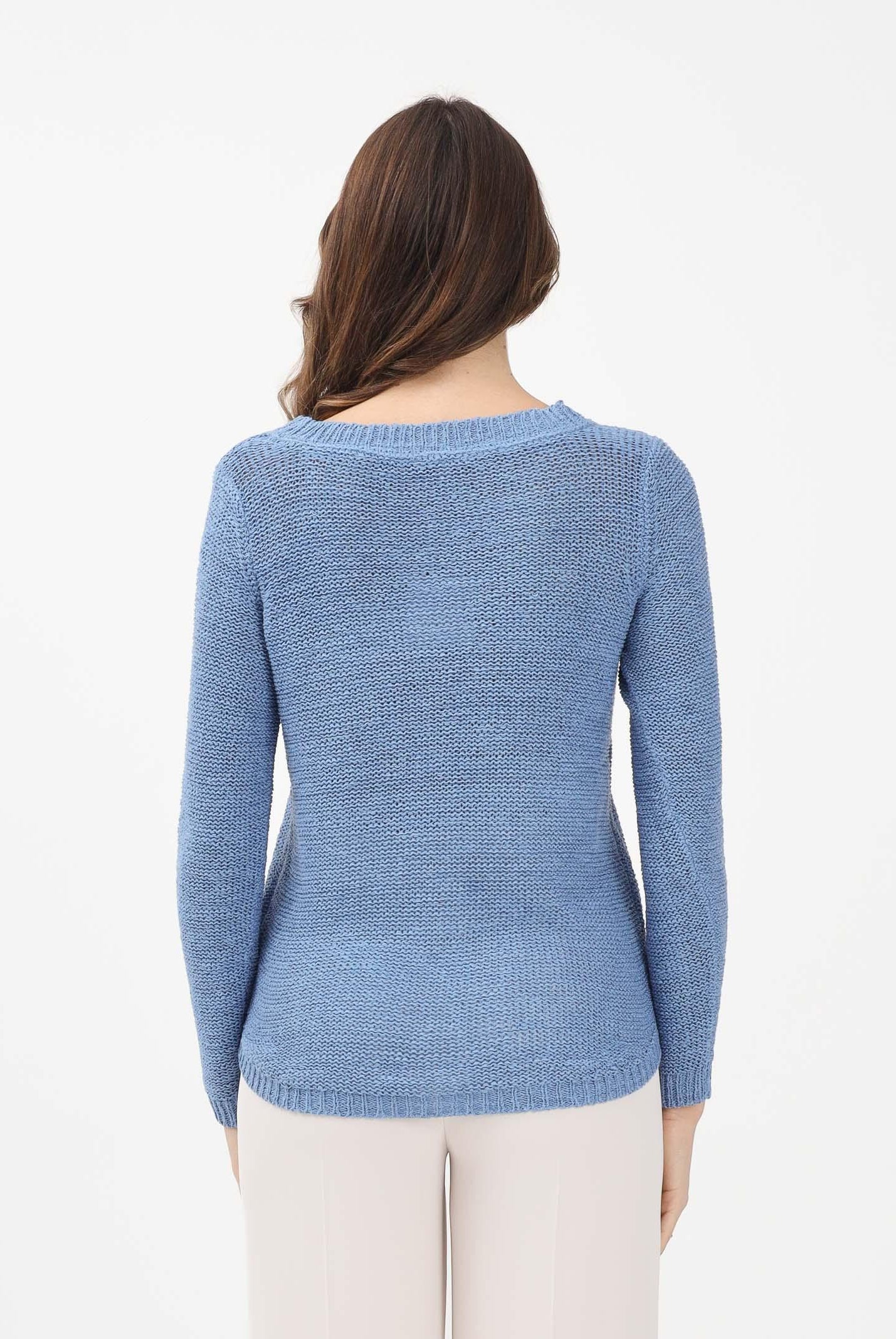 ONLY Maglioncino girocollo celeste da donna 15113356 RI ONLY