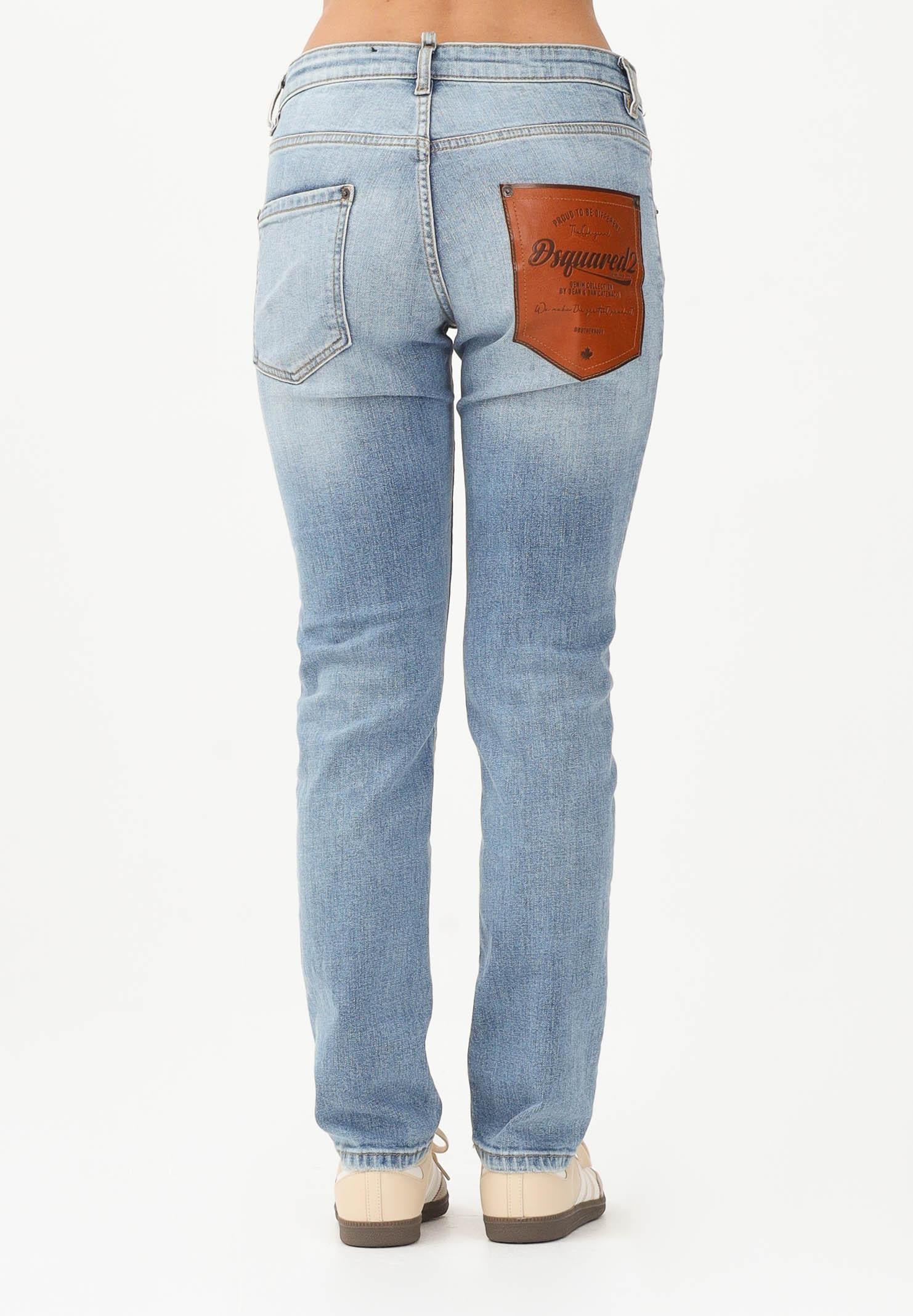 DSQUARED2 Jeans slim con lavaggio azzurro chiaro per donna, ragazzi e bambini DQ3281D0AF3 DQ01 DSQUARED2