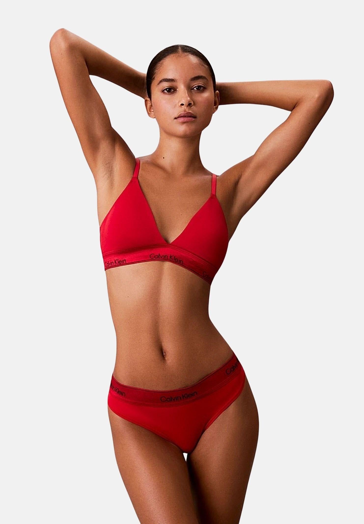 CALVIN KLEIN Perizoma rosso da donna con elastico logato LV00QF8549 VMT CALVIN KLEIN