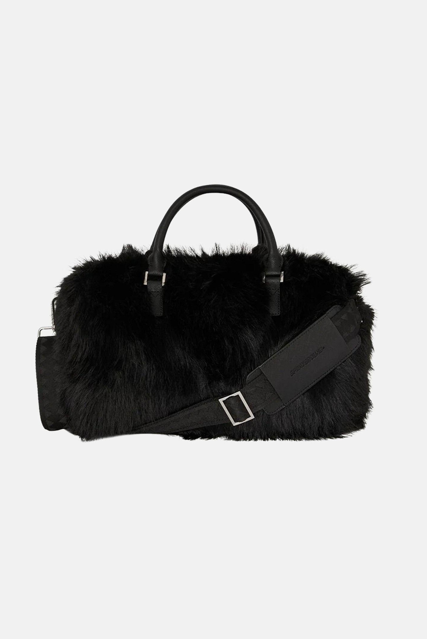 SPRAYGROUND Borsone FUR CRAY BLACK MINI DUFFLE nero per uomo e donna 910D8209NSZ . SPRAYGROUND