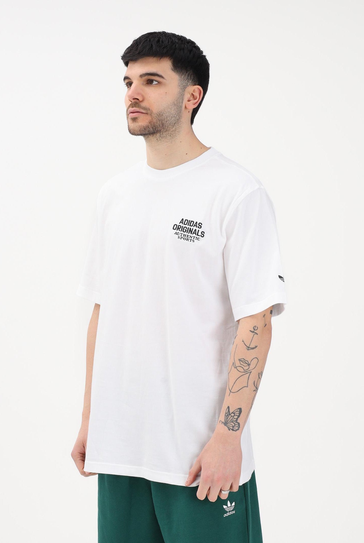 ADIDAS ORIGINALS T-shirt a manica corta GFX VARSITY bianca da uomo KE2252 . ADIDAS ORIGINALS