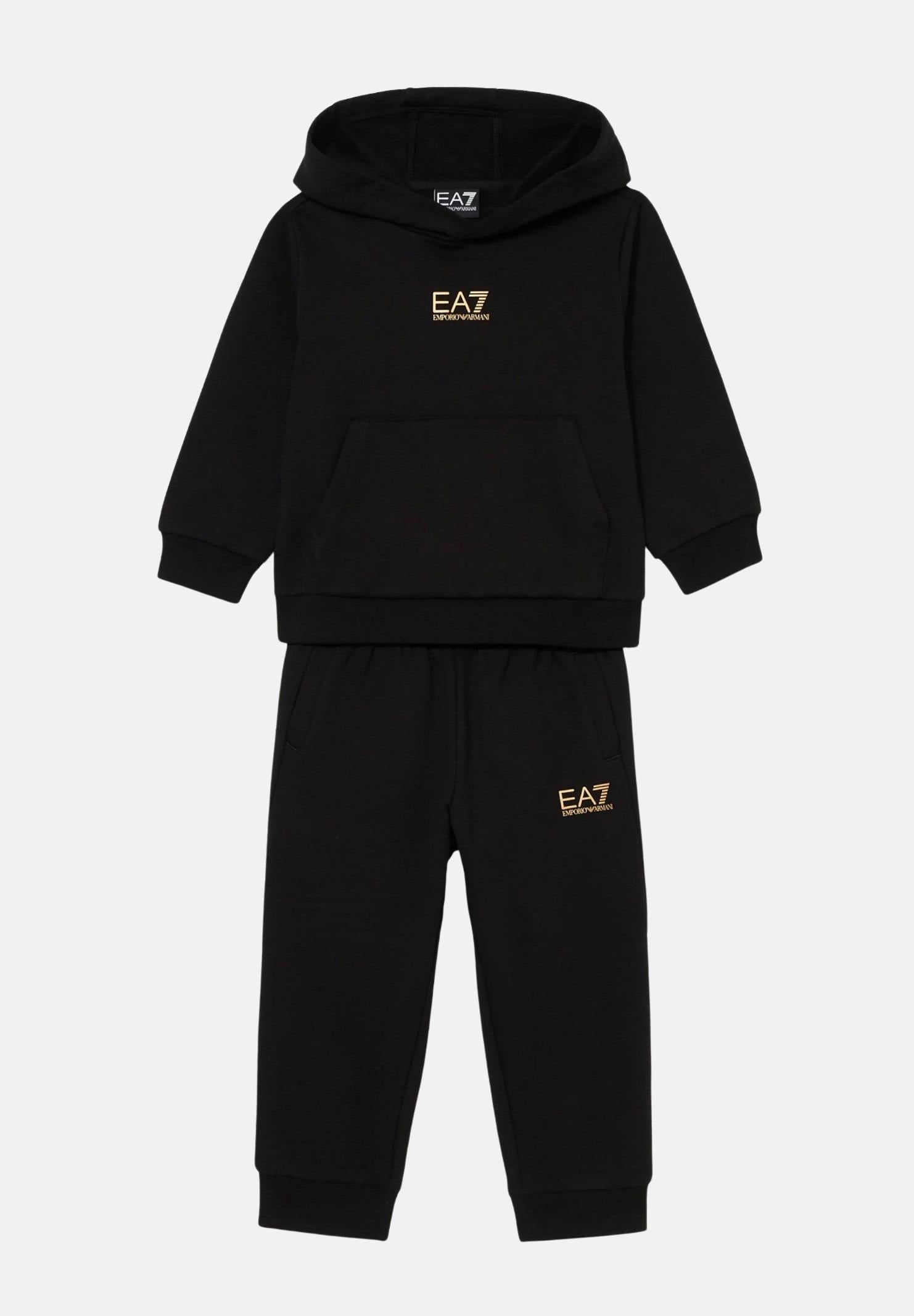 EA7 Tuta nera da bambino con stampa logo 7B000164AF10368 MC004 EA7