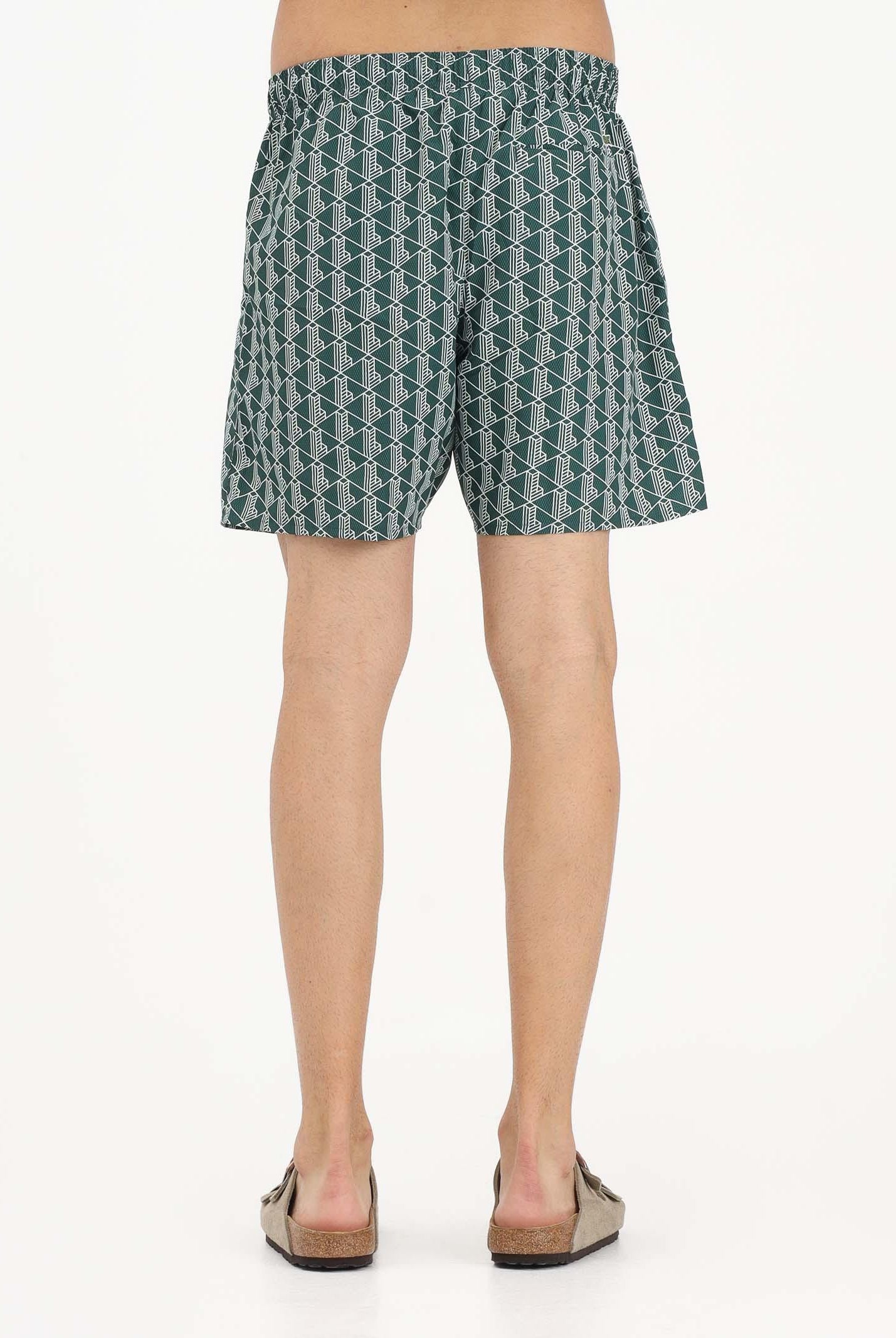 LACOSTE Shorts mare verde da uomo con stampa monogramma MH9086 D1R LACOSTE