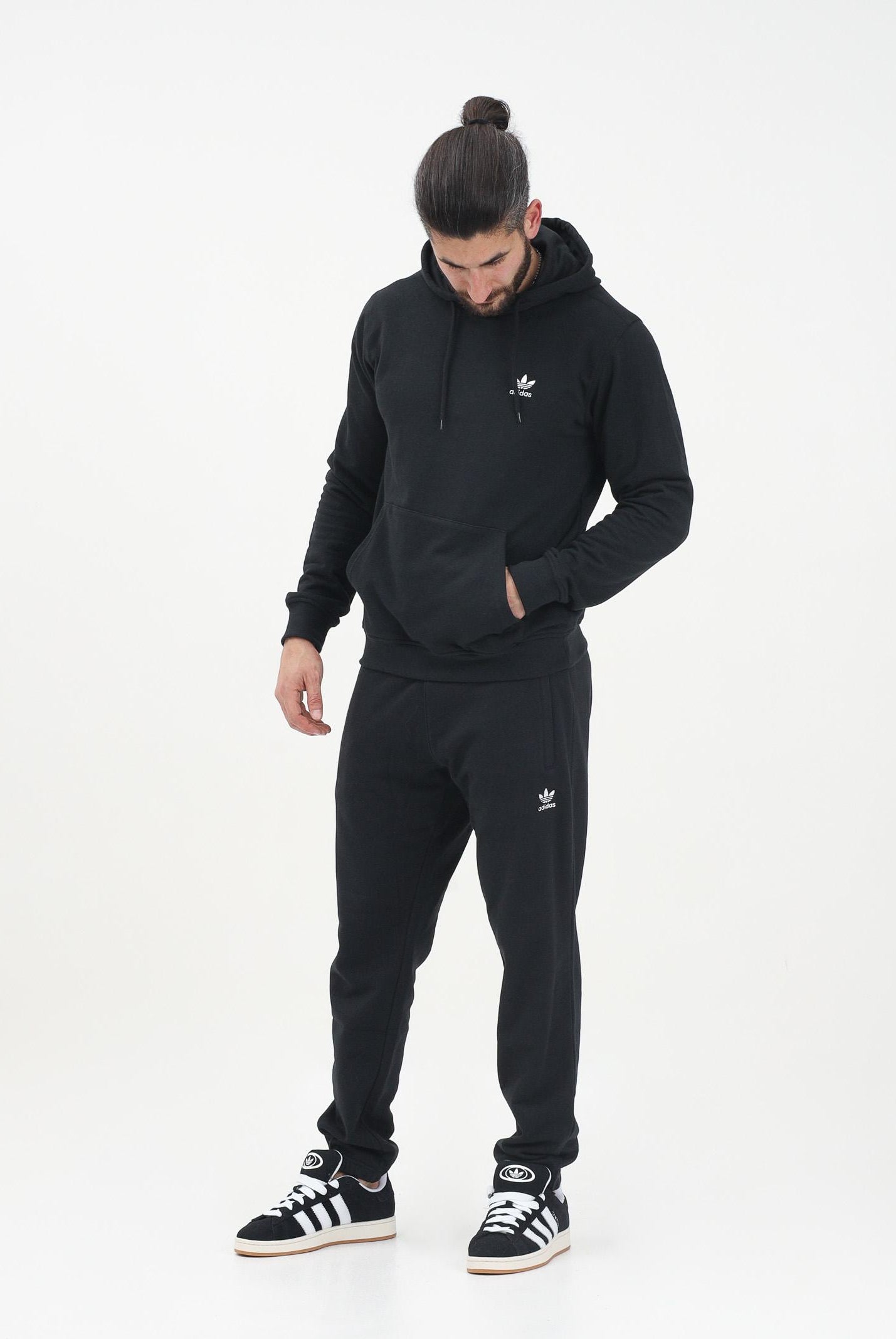 ADIDAS ORIGINALS Pantalone sportivo Trefoil Essentials French Terry nero da uomo JD2422 . ADIDAS ORIGINALS