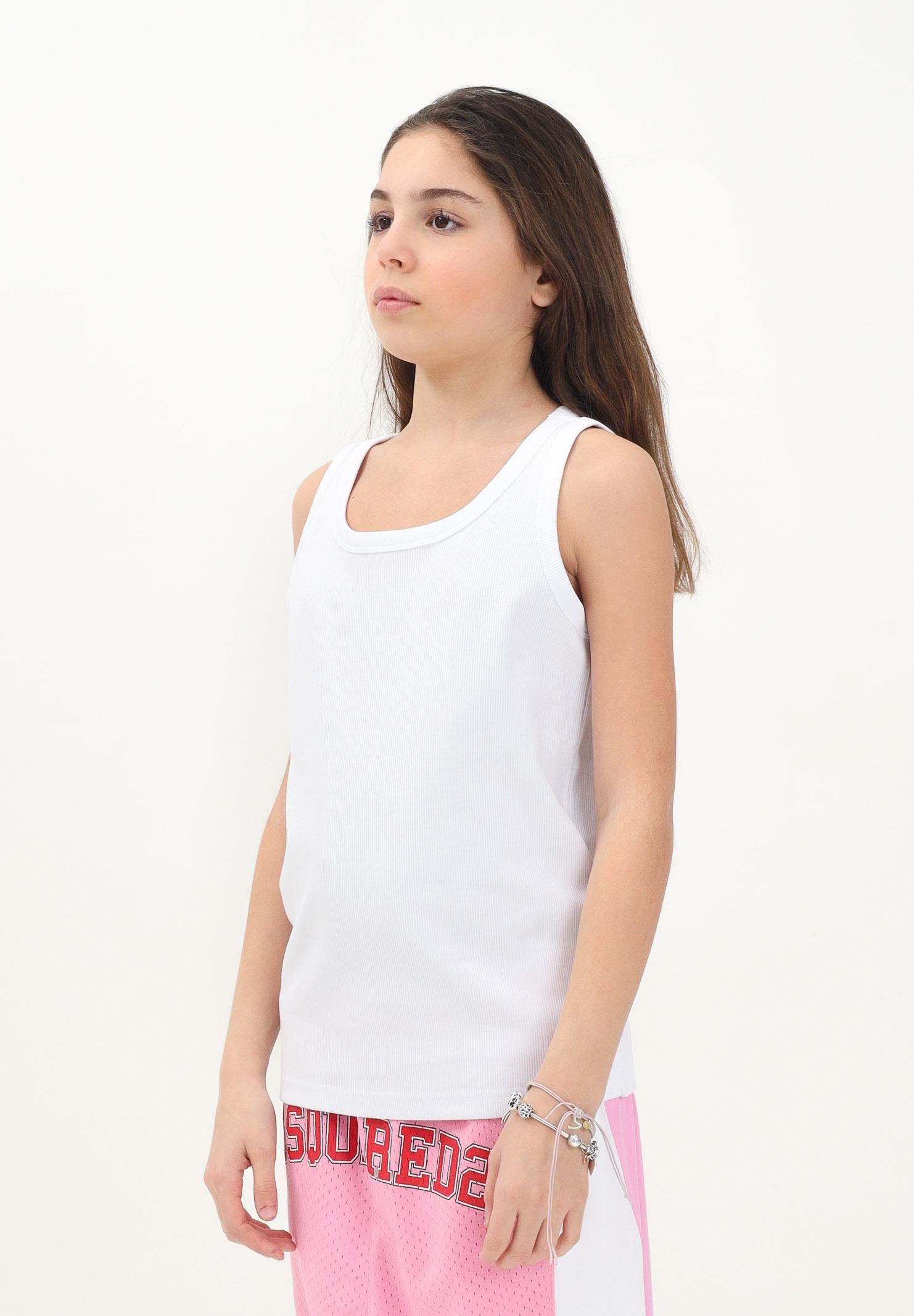 DSQUARED2 Canotta bianca per donna, ragazzi e bambini con stampa logo DQ2783D0A2C DQ100 DSQUARED2