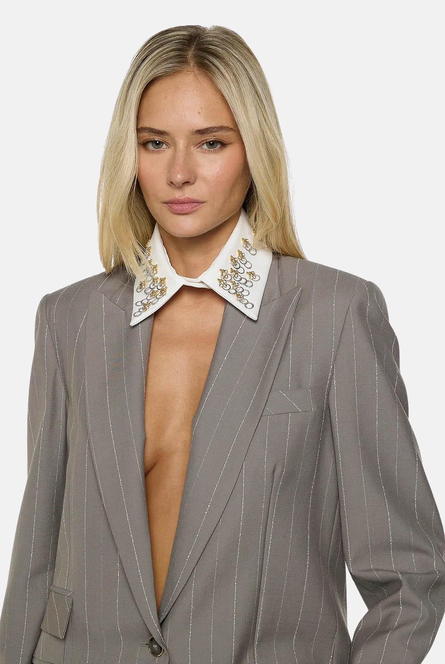 SIMONA CORSELLINI Colletto bianco da donna con applicazione decorativa A25CPCE00201-C00230 V0718 SIMONA CORSELLINI