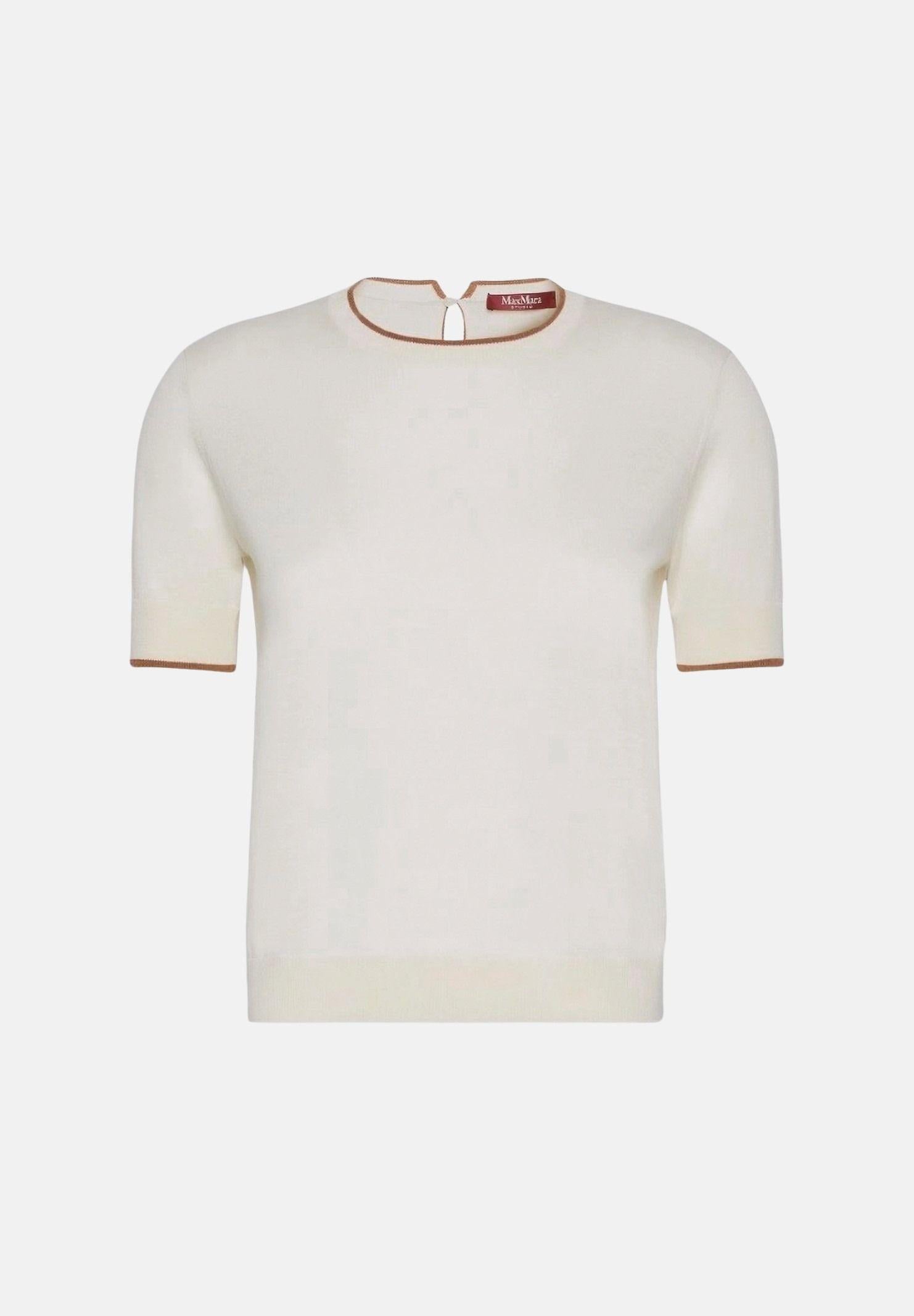 MAX MARA Maglia bianca in filato di lana e seta MSTAGENDA da donna 2626366081600 012 MAXMARA