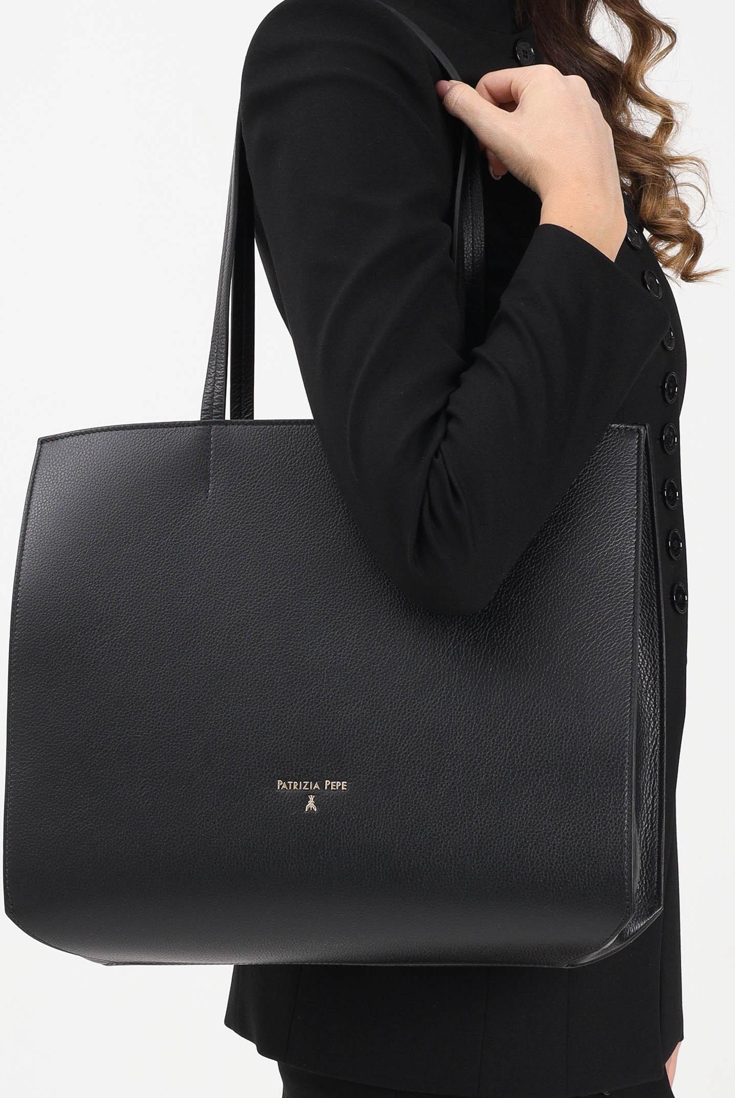 PATRIZIA PEPE Shopper nera da donna 8B0235L001 K470 PATRIZIA PEPE