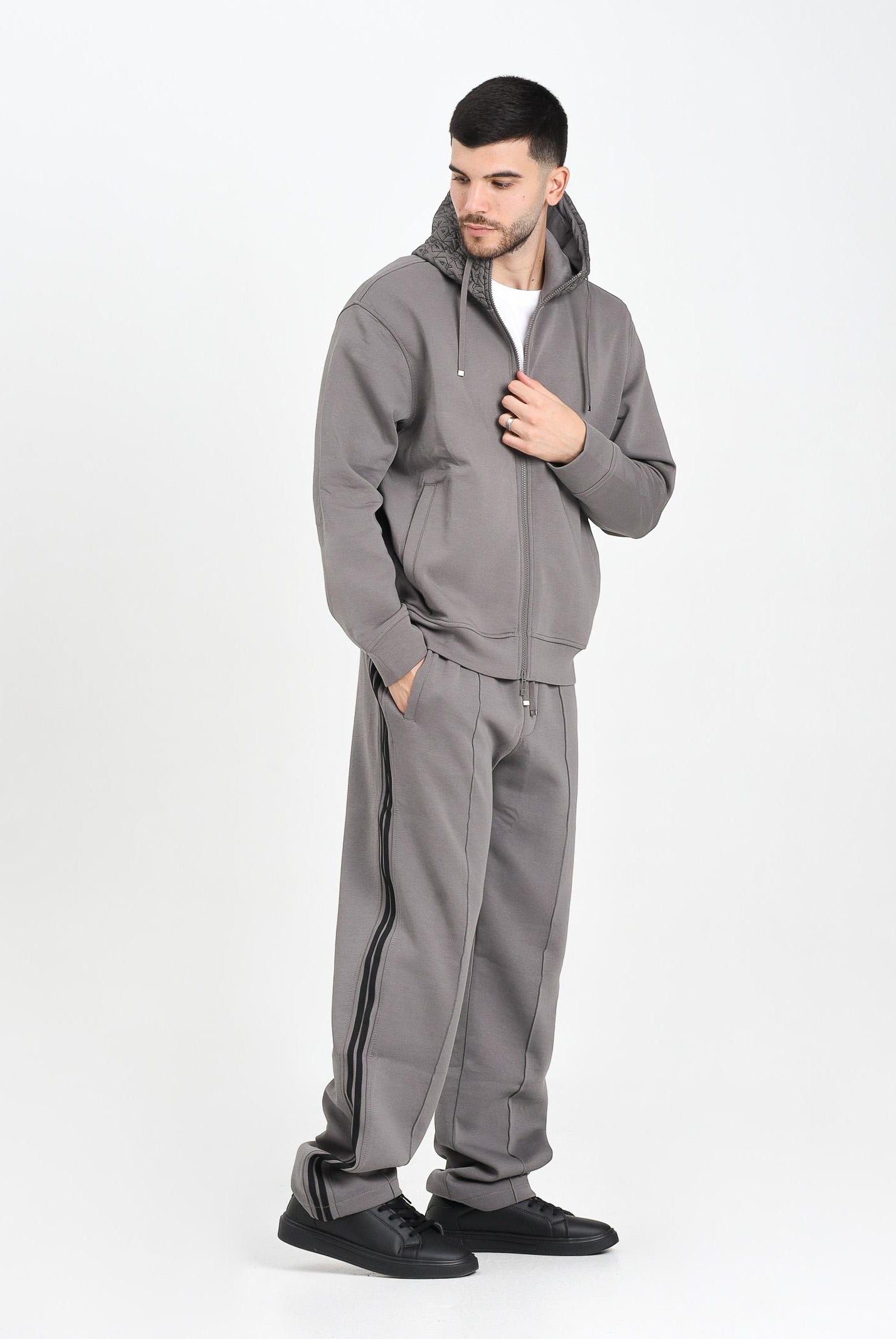 ARMANI EXCHANGE Pantalone sportivo grigio da uomo con banda logata laterale XM001362AF10818 U8092 ARMANI EXCHANGE