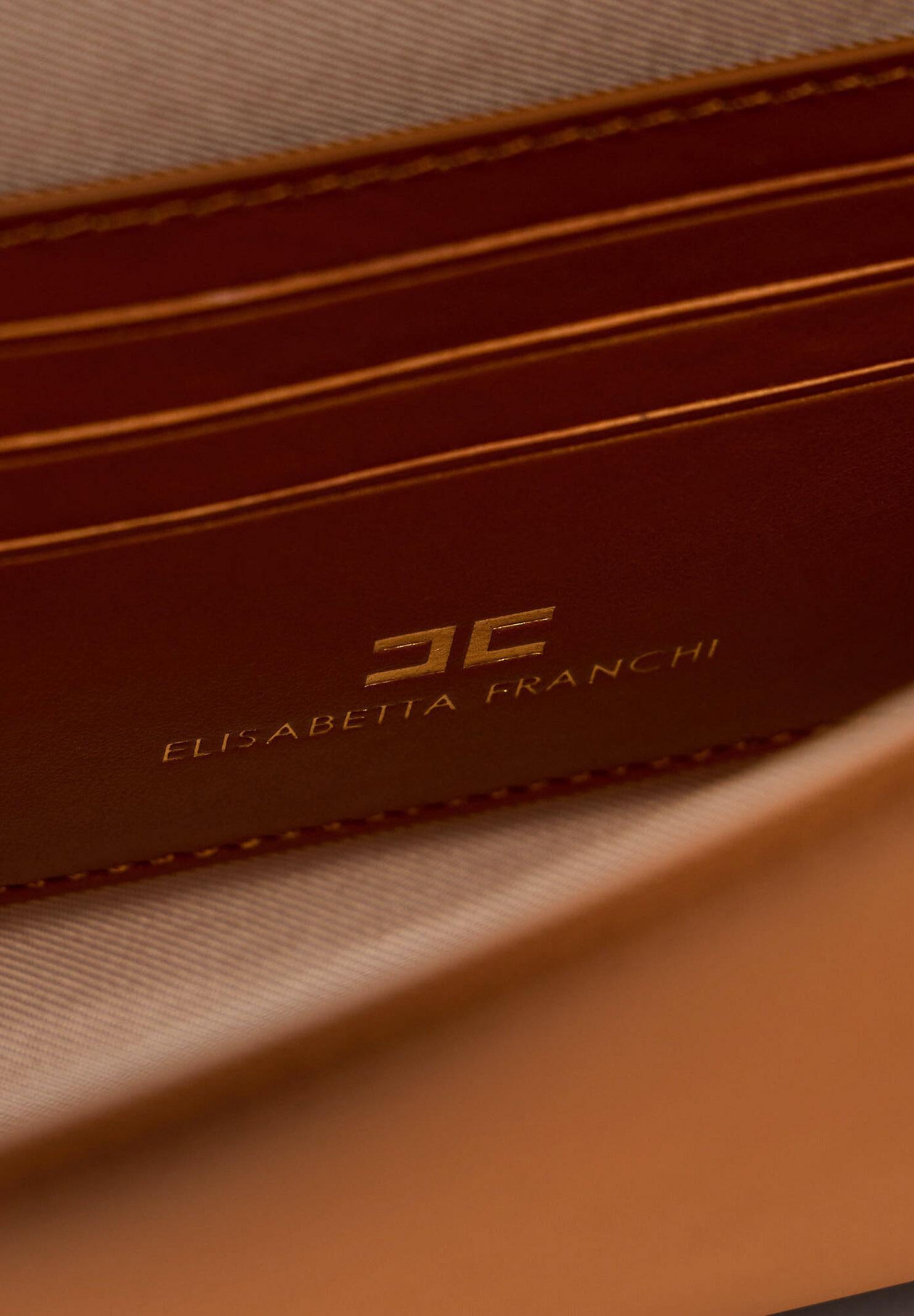 ELISABETTA FRANCHI Pochette cognac da donna realizzata in vera pelle BS99A61E2 027 ELISABETTA FRANCHI