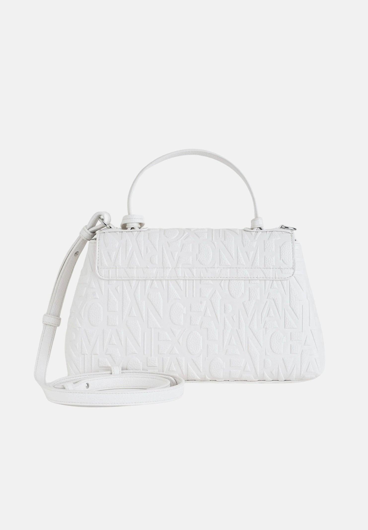 ARMANI EXCHANGE Borsa a mano bianca da donna con logo all-over XW001223AF15774 U0011 ARMANI EXCHANGE