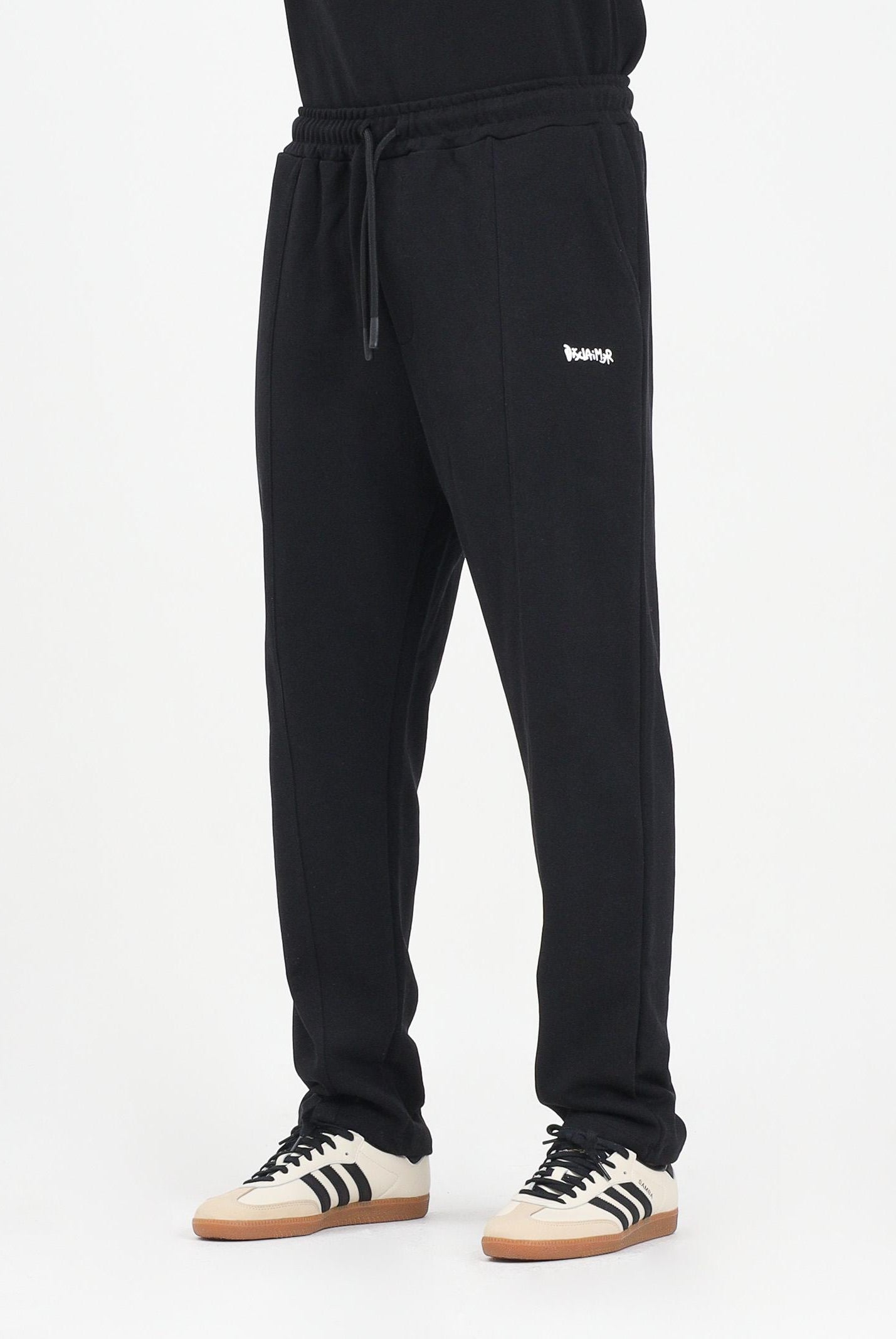 DISCLAIMER Pantalone sportivo nero da uomo con logo 25IDS54808 NE DISCLAIMER