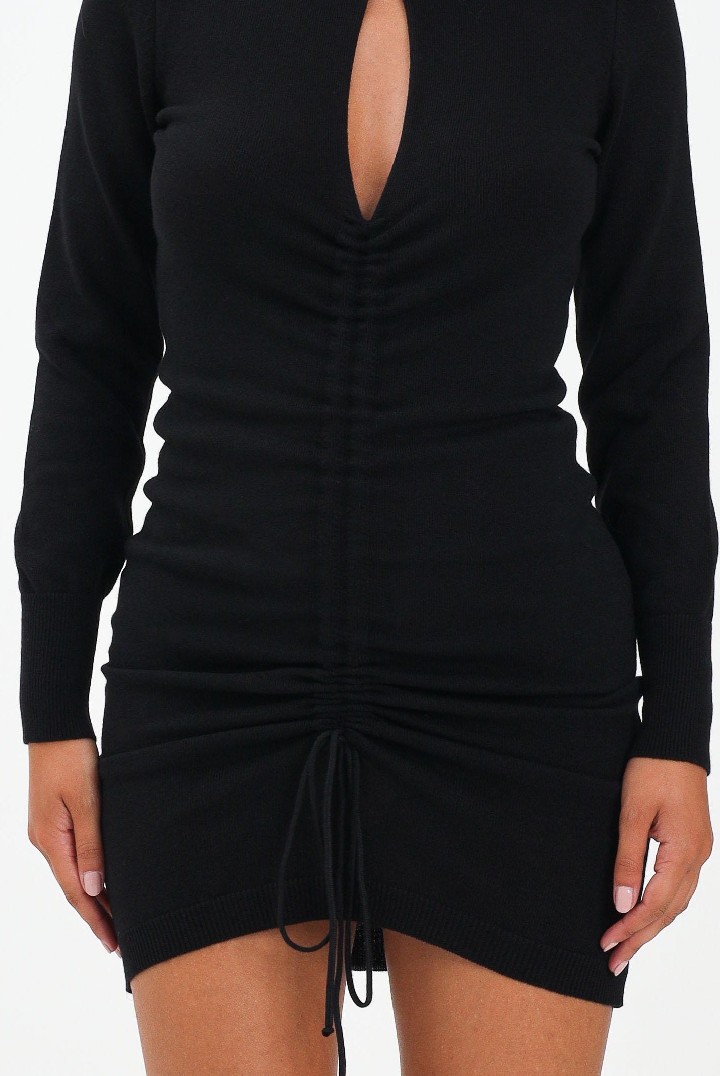 AKEP Abito corto nero da donna regolabile al centro VSKD11015 V8 AKEP