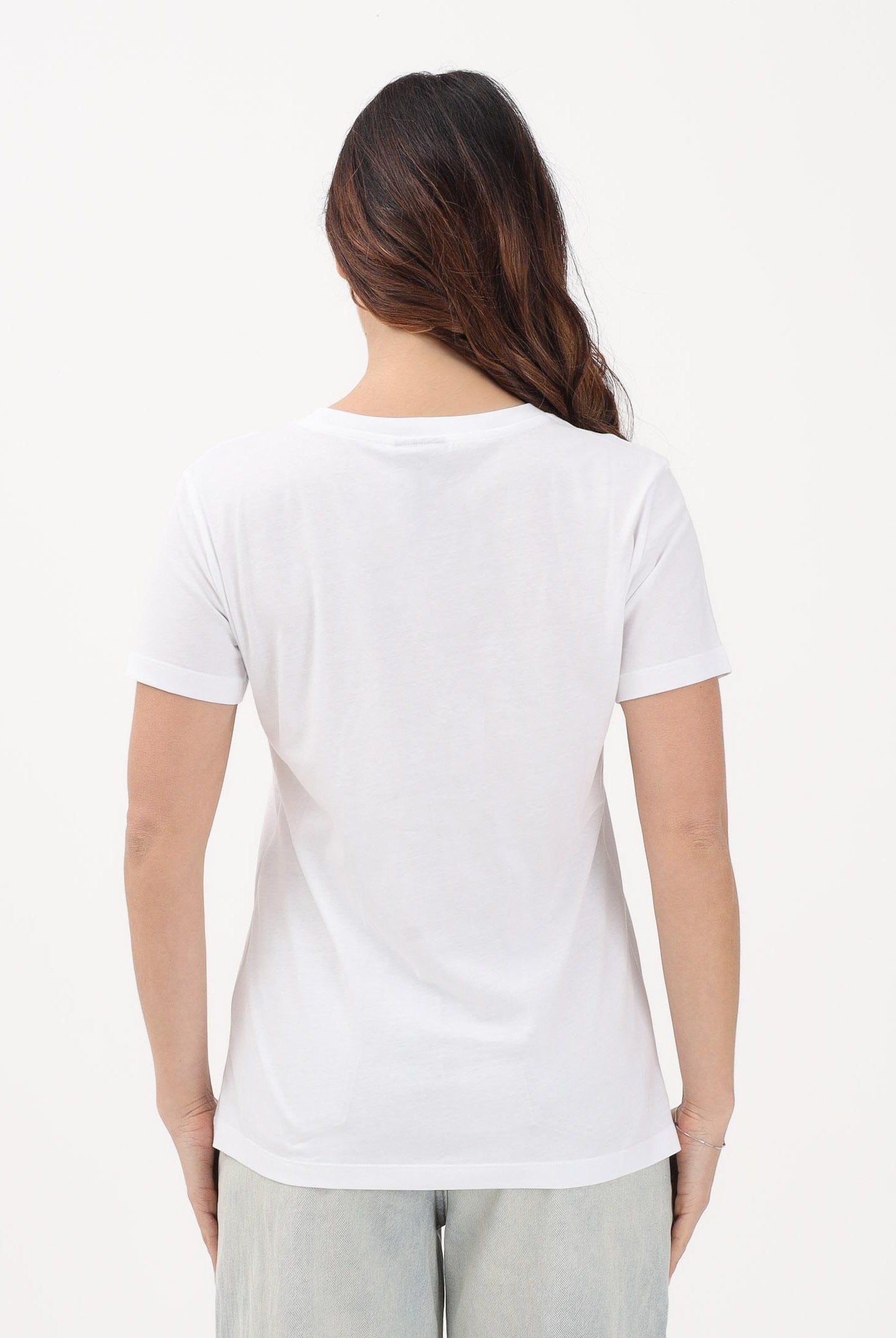 ARMANI EXCHANGE T-shirt a manica corta bianca da donna con logo in strass XW002294AF17172 U0002 ARMANI EXCHANGE