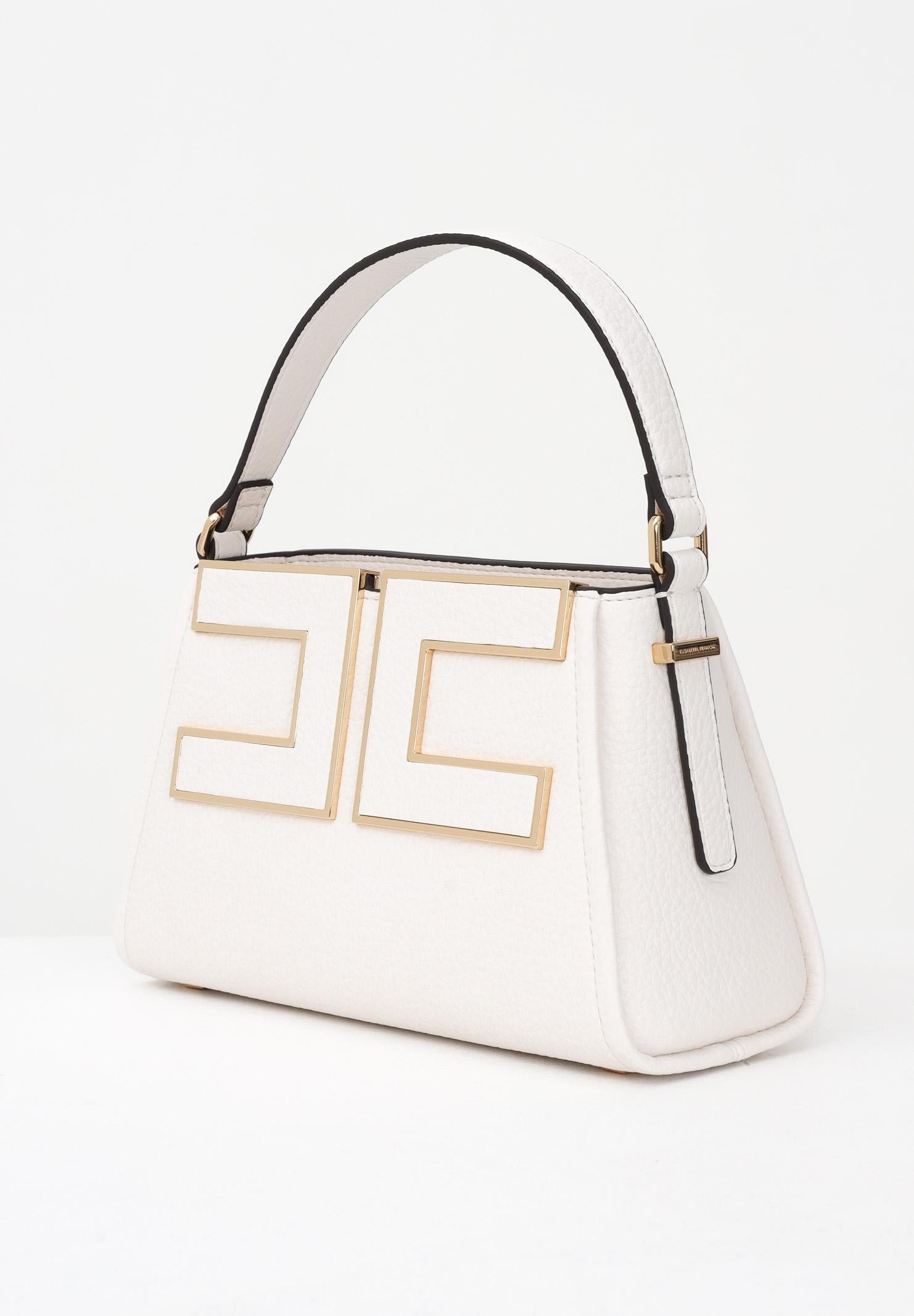 ELISABETTA FRANCHI Borsa a spalla latte da donna con logo BS36A56E2 DZ9 ELISABETTA FRANCHI