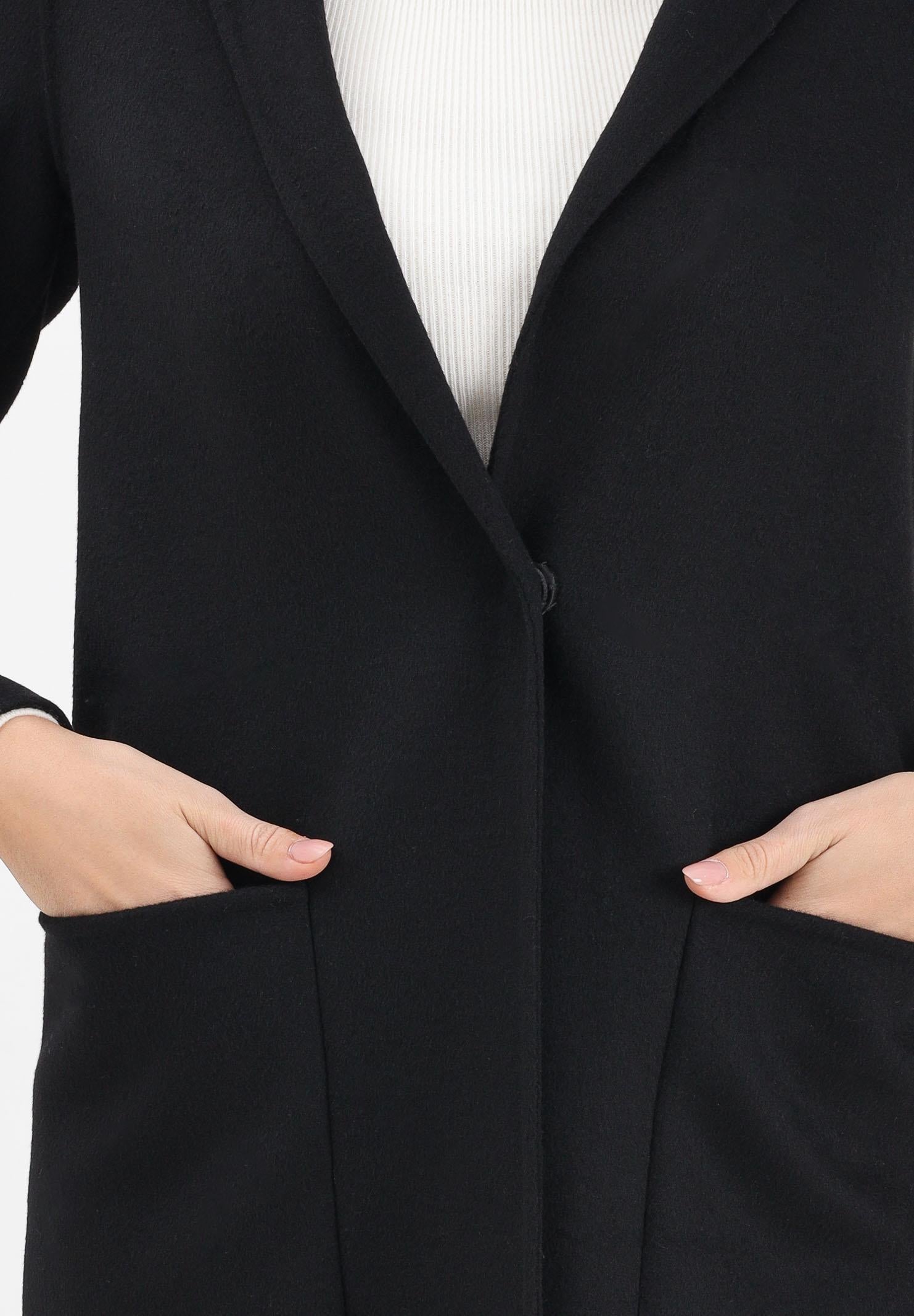 VICOLO Cappotto lungo nero da donna TF0002 A99 VICOLO