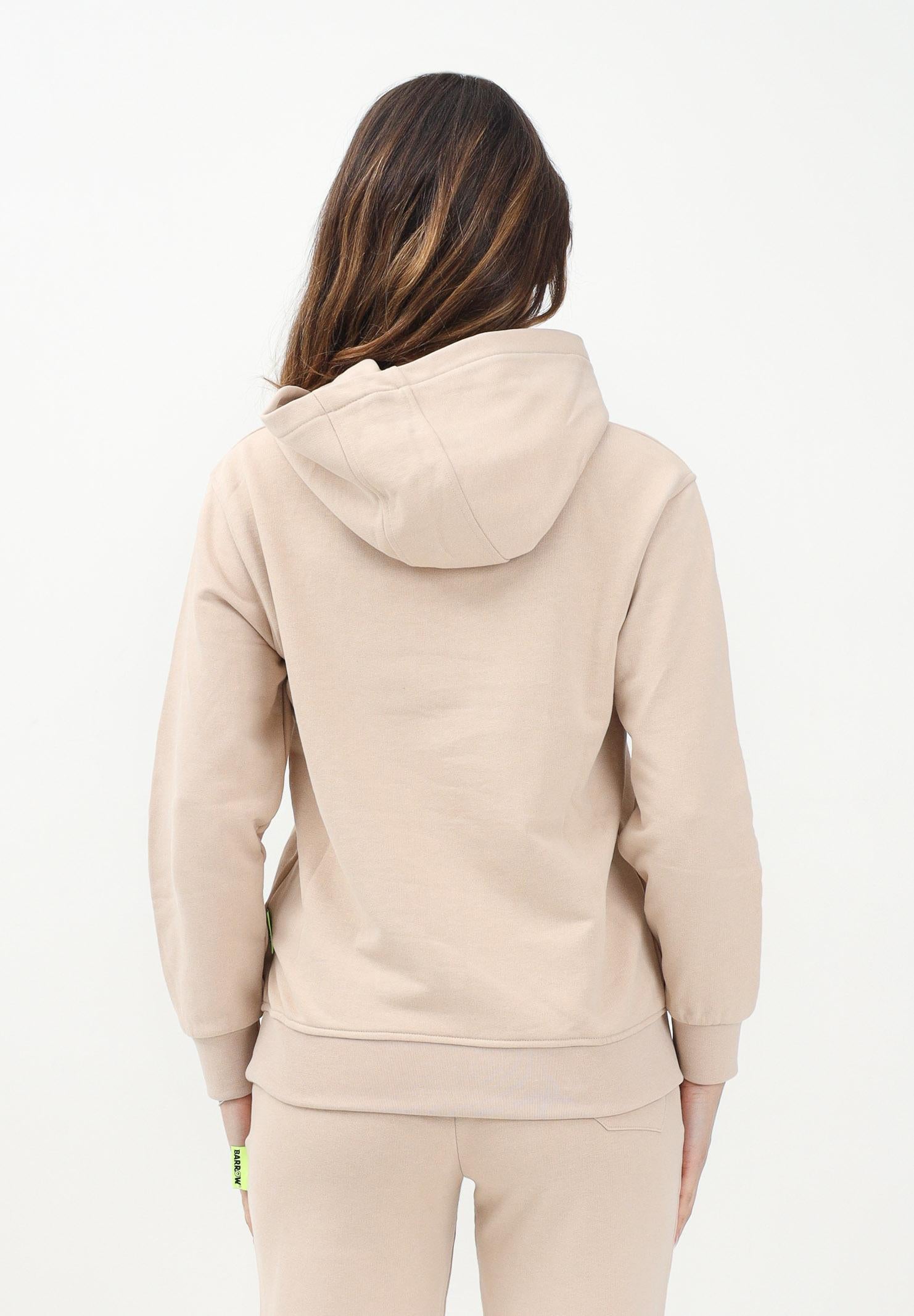 BARROW Felpa con cappuccio beige per donna, ragazzi e bambini rifinita da stampa logo S5BKJUHS078 092 BARROW