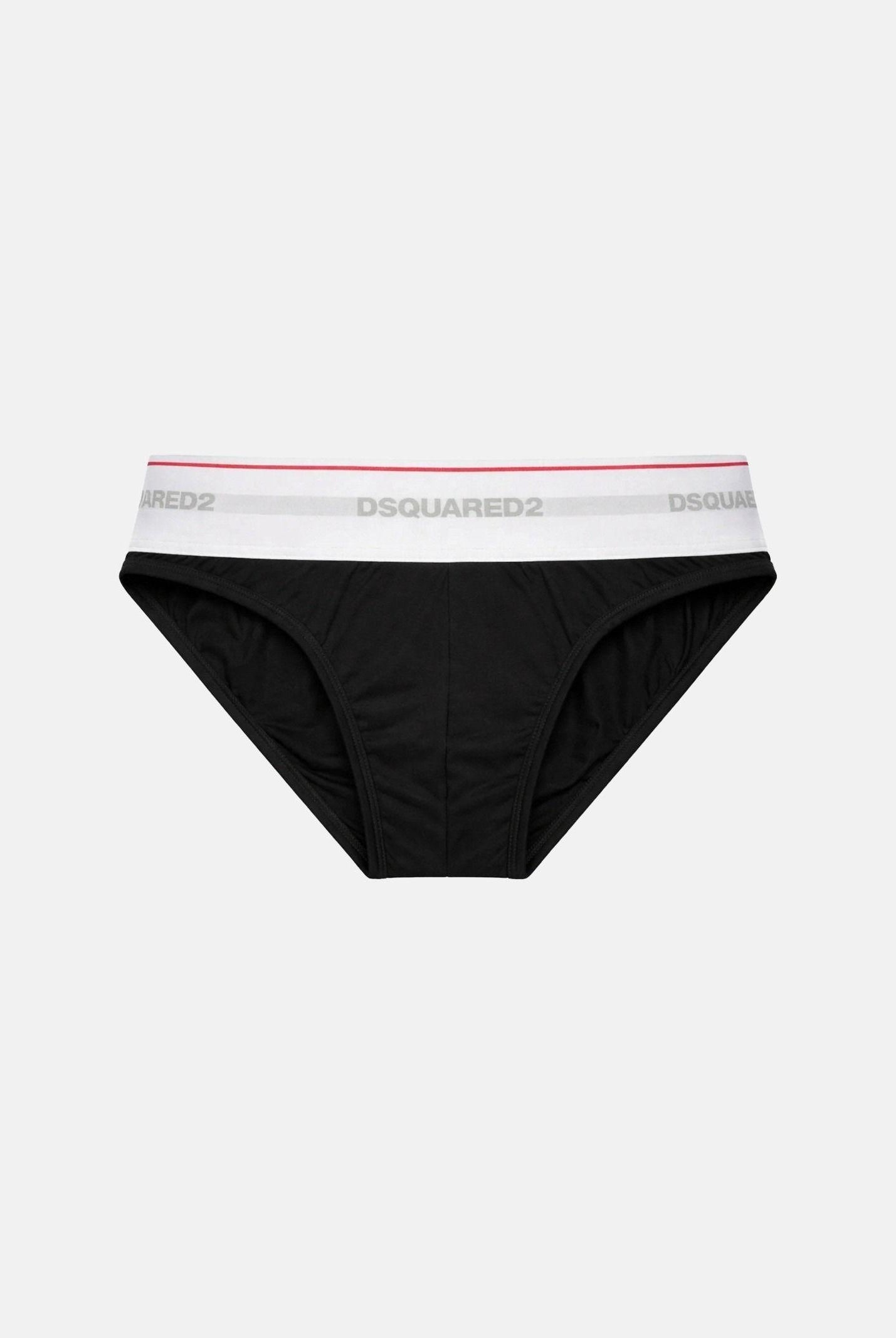 DSQUARED2 Slip nero da uomo con fascia logata D9L846320 001 DSQUARED2