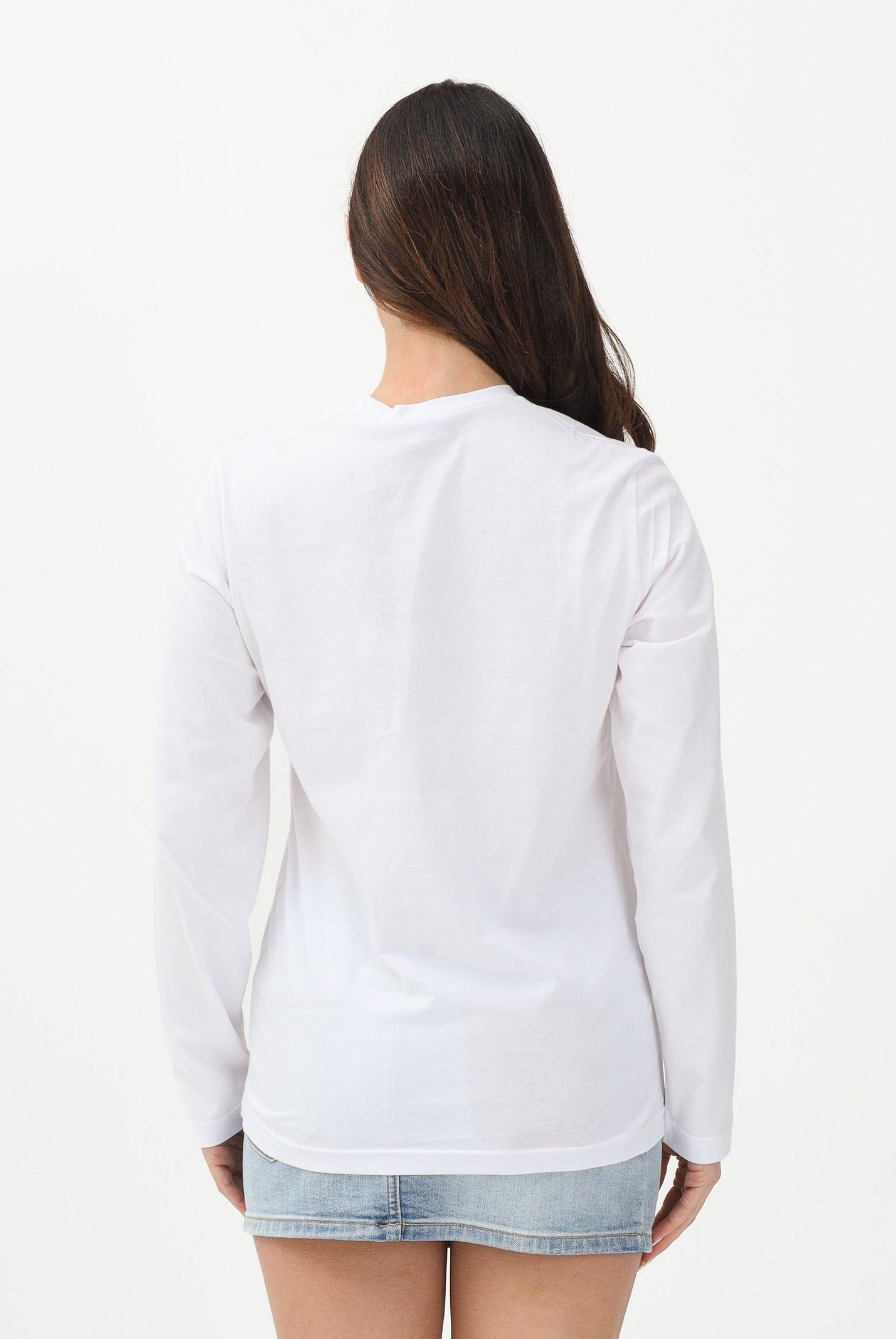 DSQUARED2 T-shirt a manica lunga bianca per donna, ragazzi e bambini con applicazione DQ3174D004G DQ100 DSQUARED2