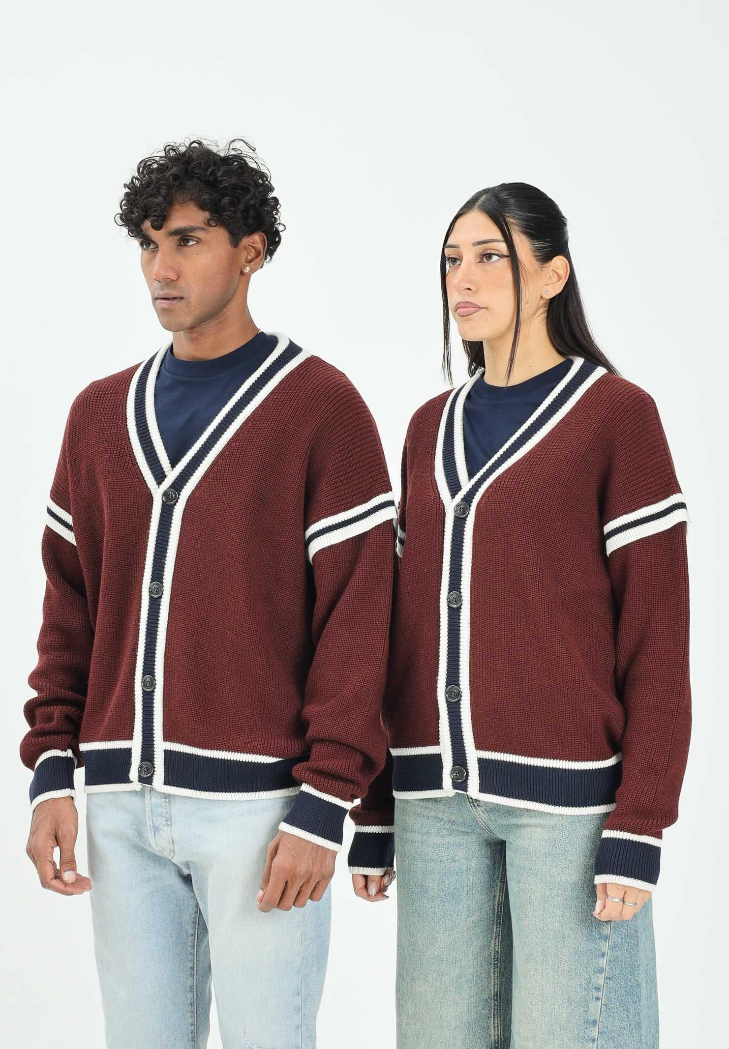GCDS Cardigan College bordeaux per uomo e donna B2EM1800KI3 49 GCDS