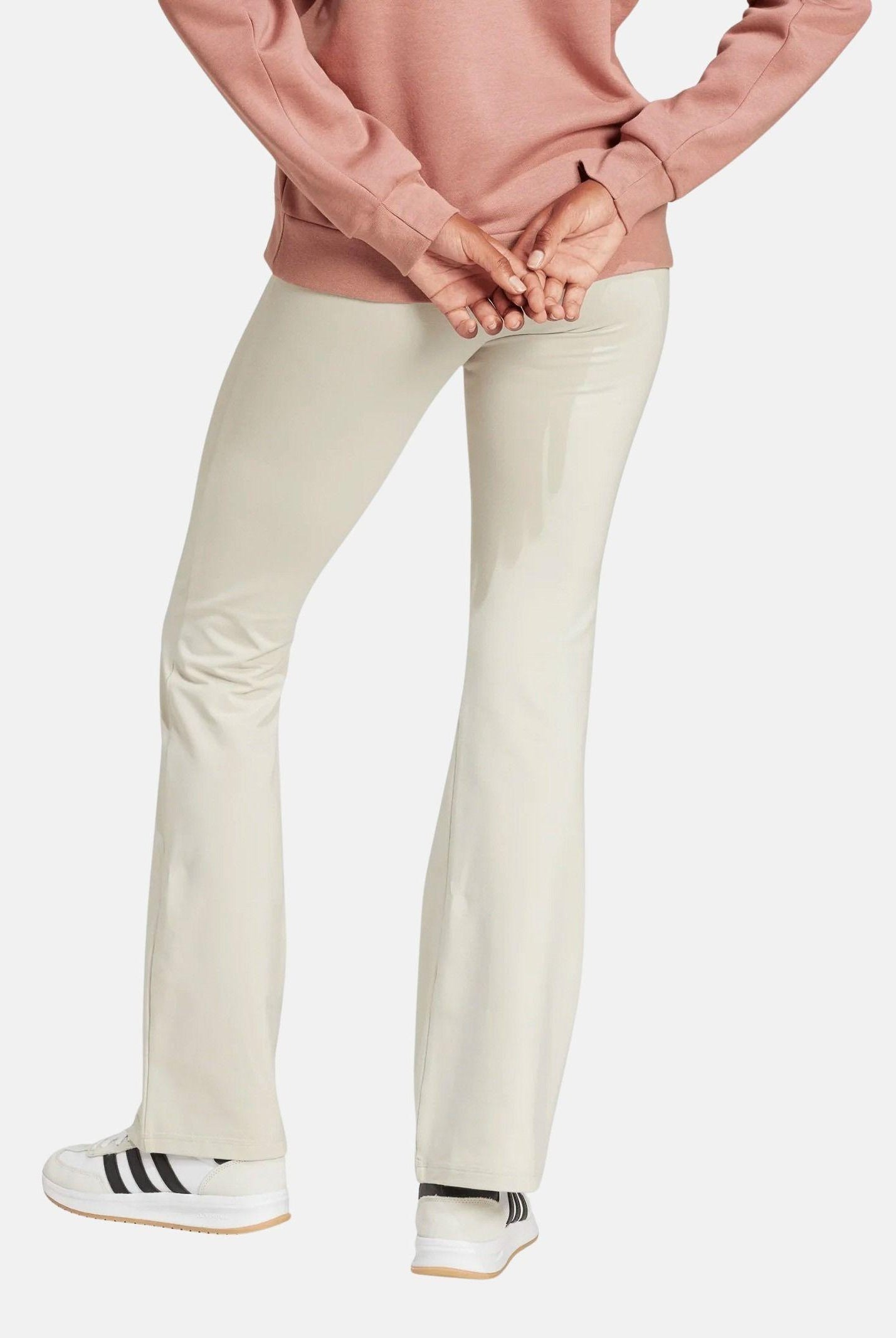 ADIDAS PERFORMANCE Leggings sportivo Essentials Small Logo Flared beige da donna JD3072 . ADIDAS PERFORMANCE