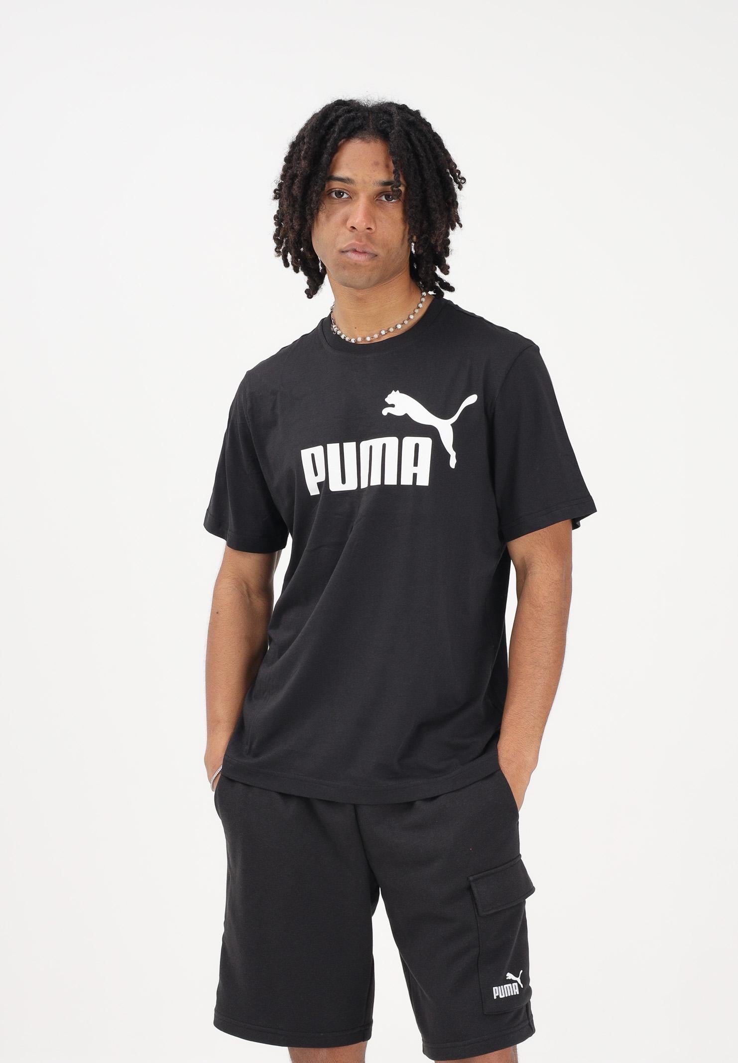 PUMA T-shirt a manica corta Essentials N. 1 nera da uomo 682532 01 PUMA